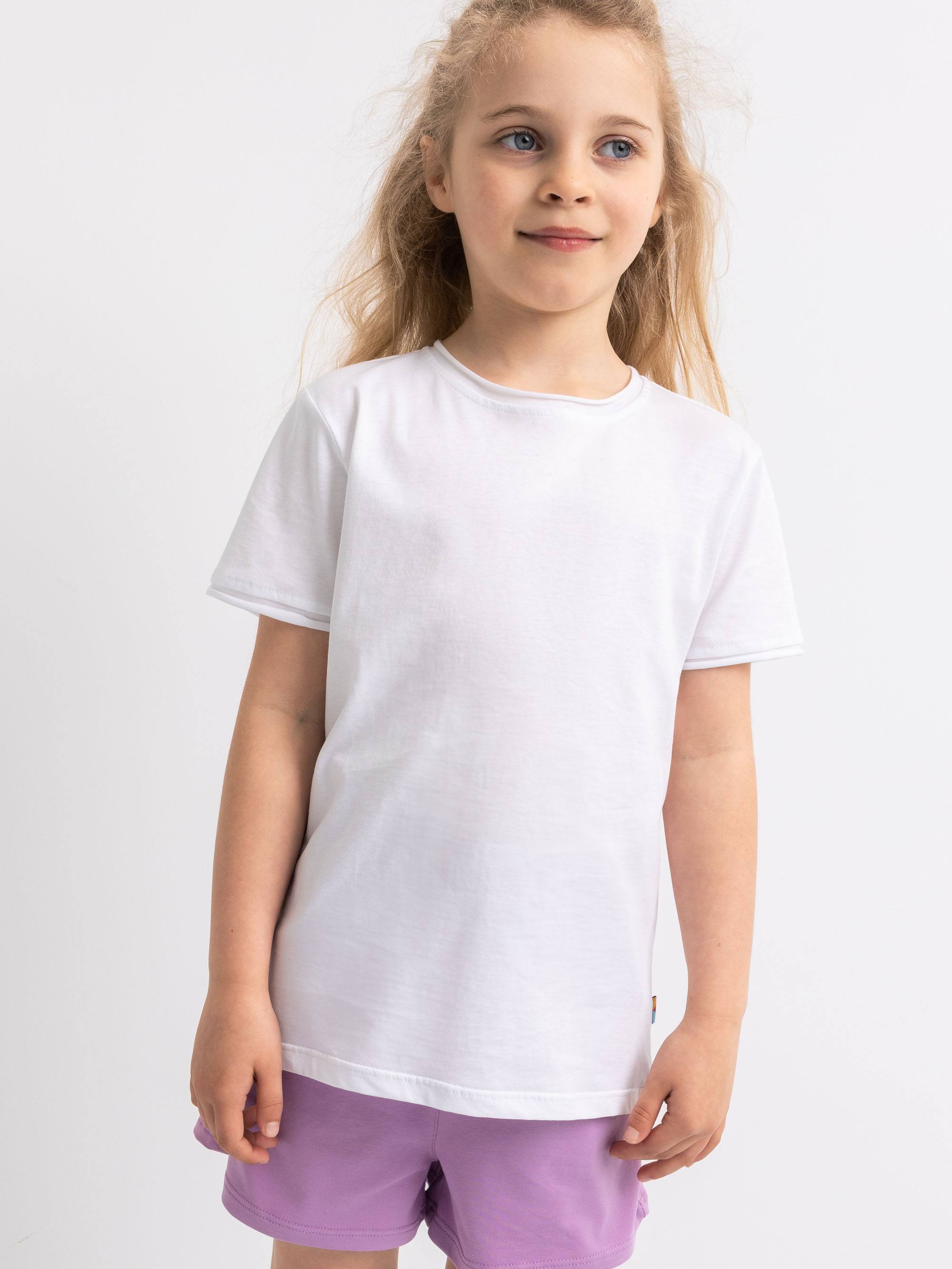 Biały T-shirt z cienkiej dzianiny Junior