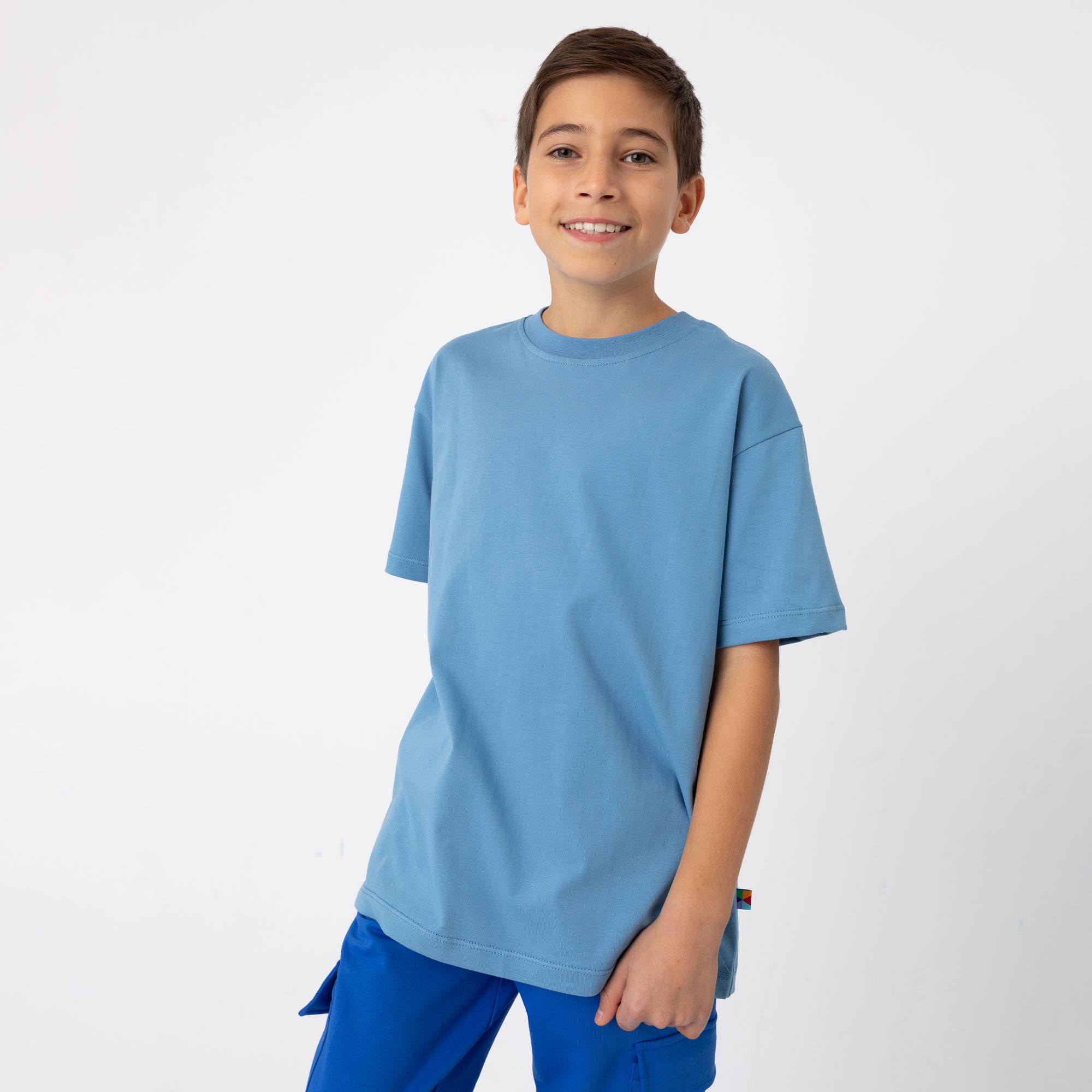 Błękitny T-shirt oversize Junior
