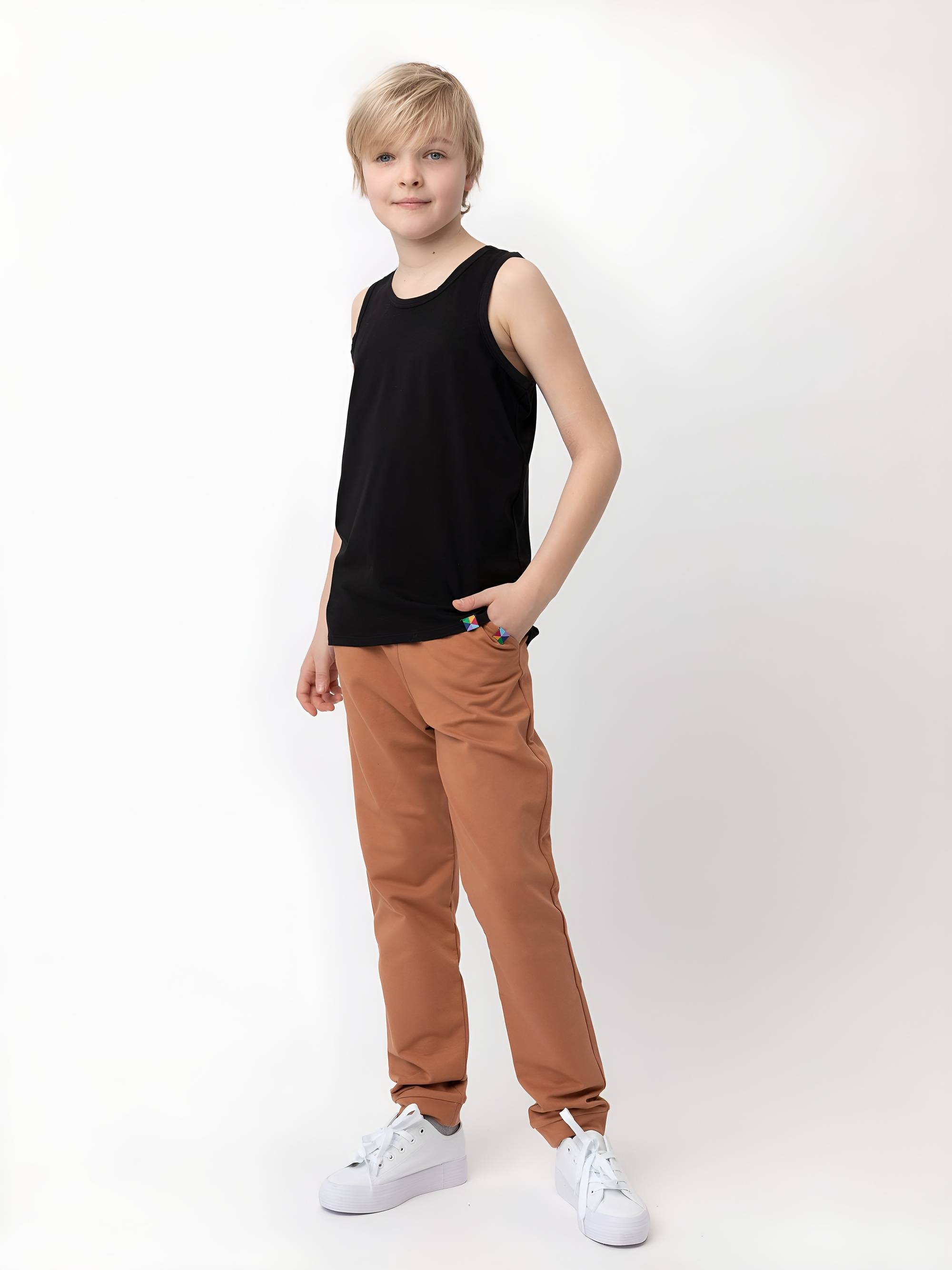 Karmelowe spodnie dresowe Junior