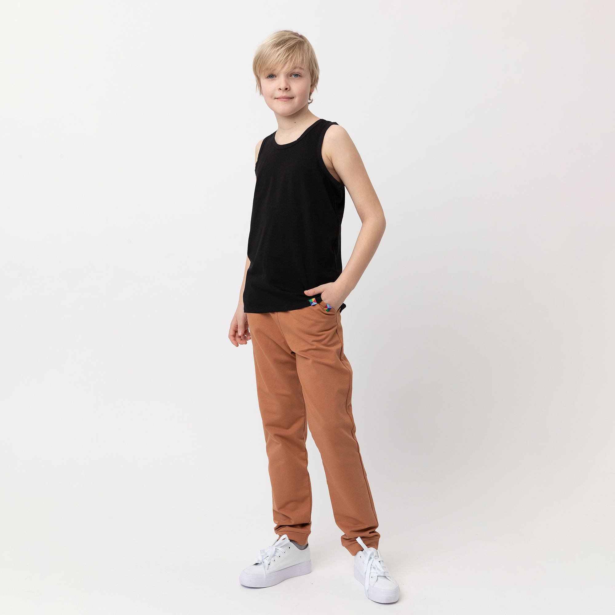 Karmelowe spodnie dresowe Junior