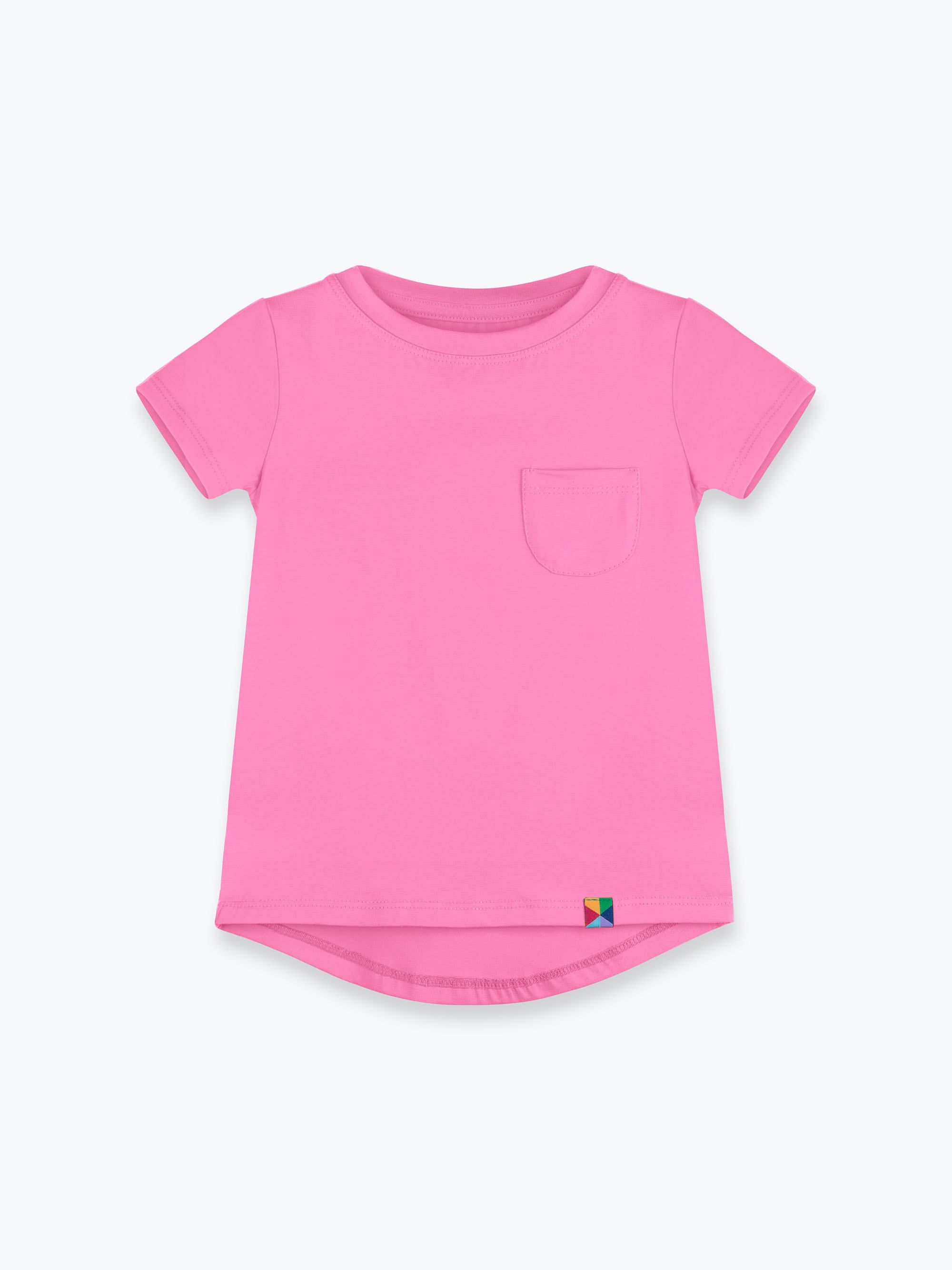 Pasteloworóżowy T-shirt z kieszonką
