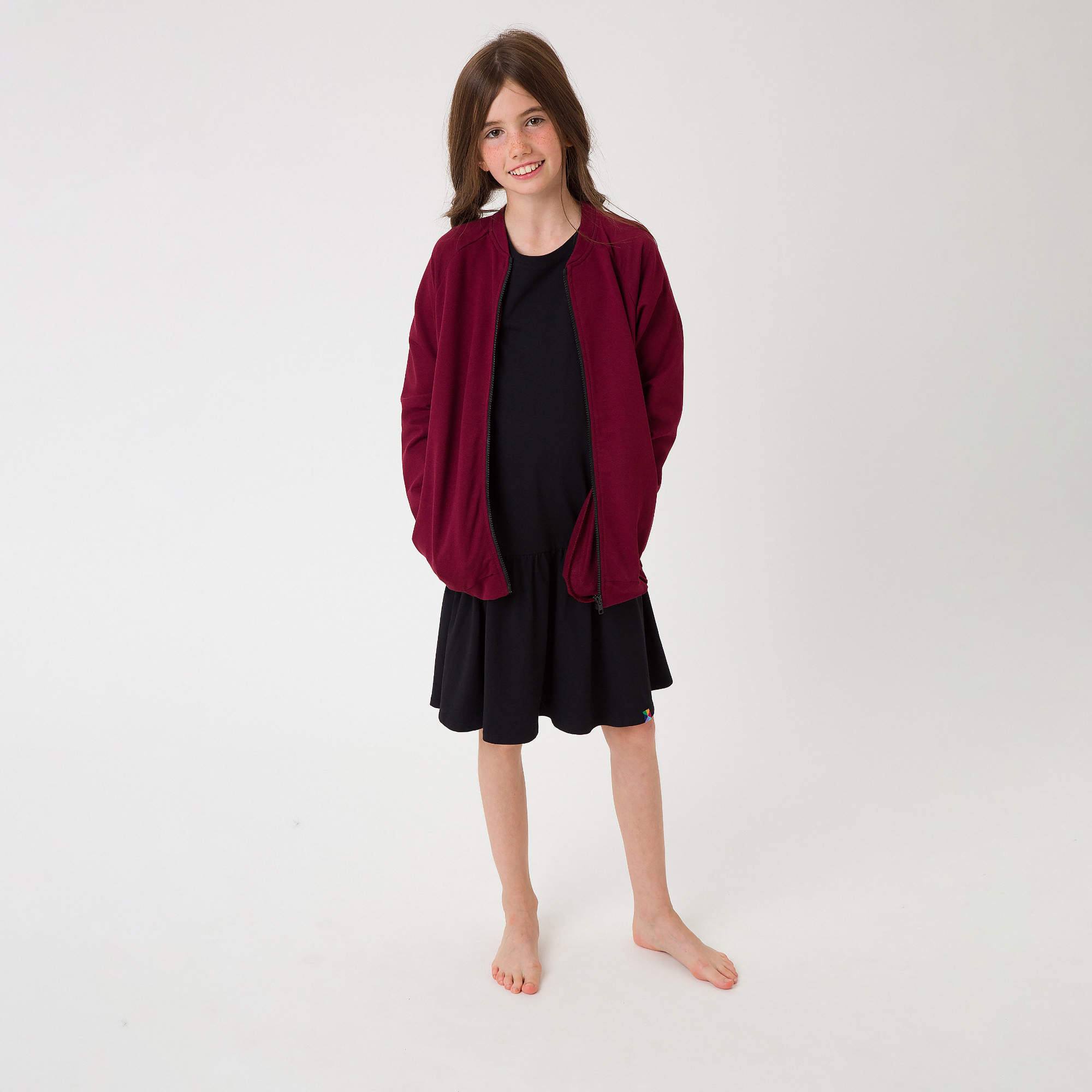 Bordowa bluza na zamek Junior