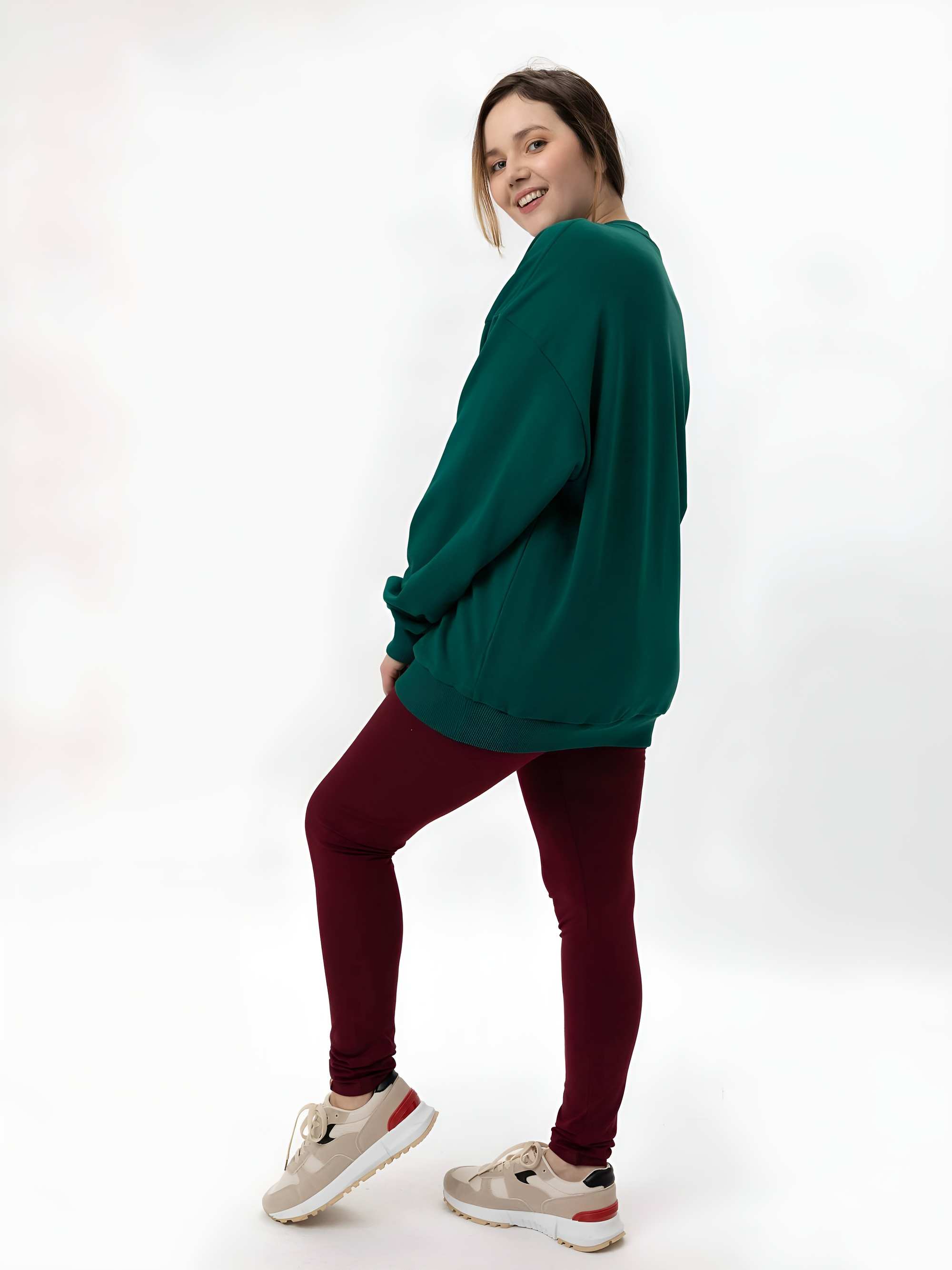 Bordowe legginsy damskie