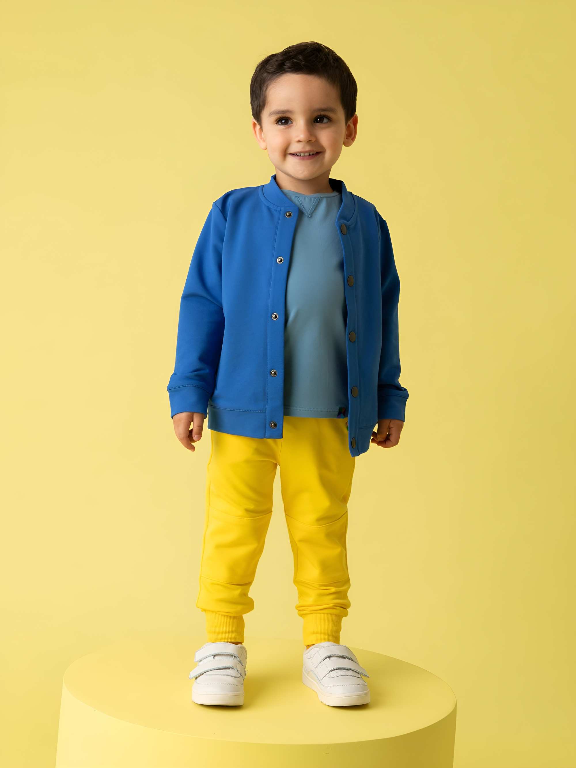 Niebieska bluza bomber z kieszeniami