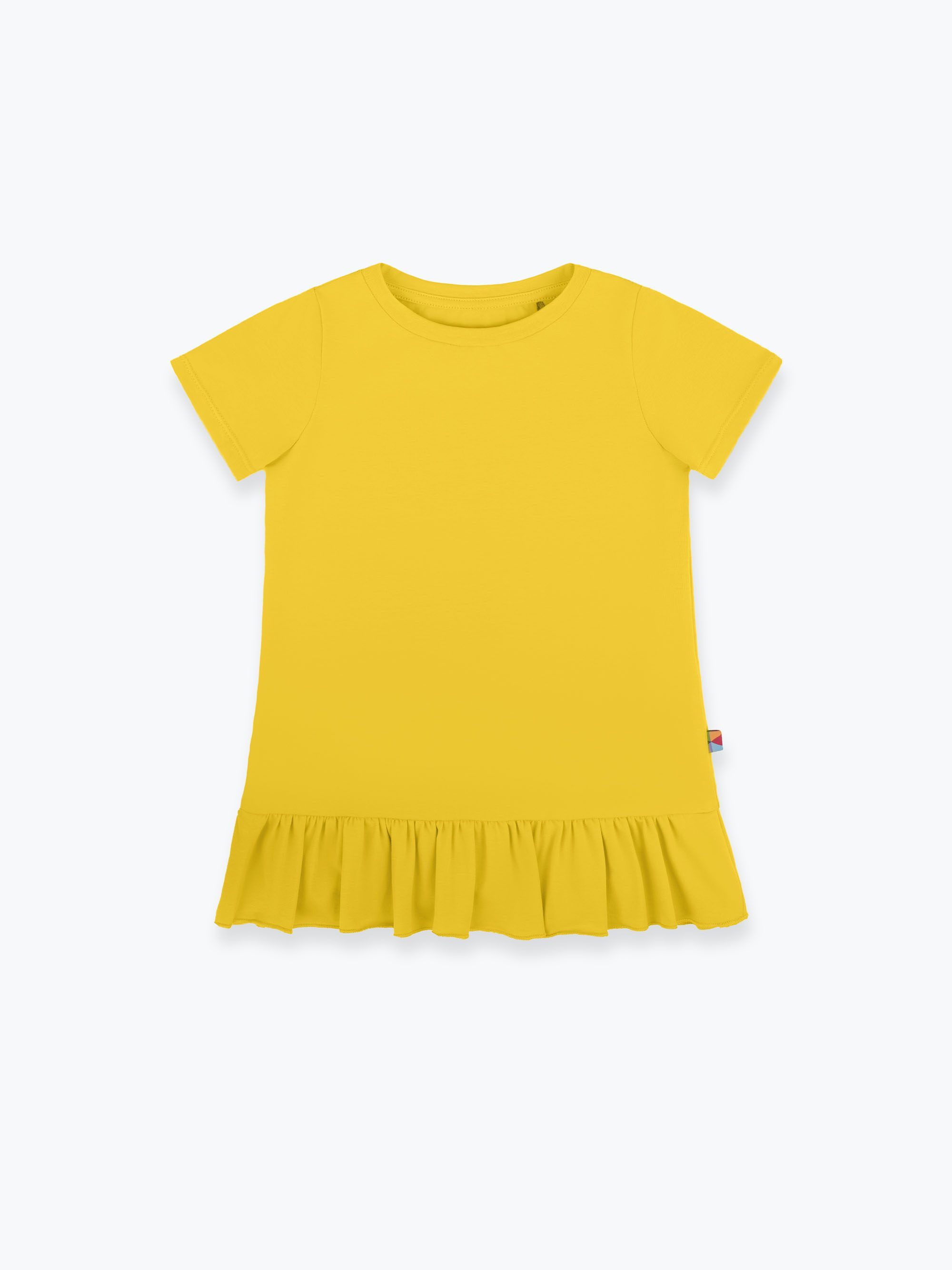 Yellow ruffle short sleeve blouse