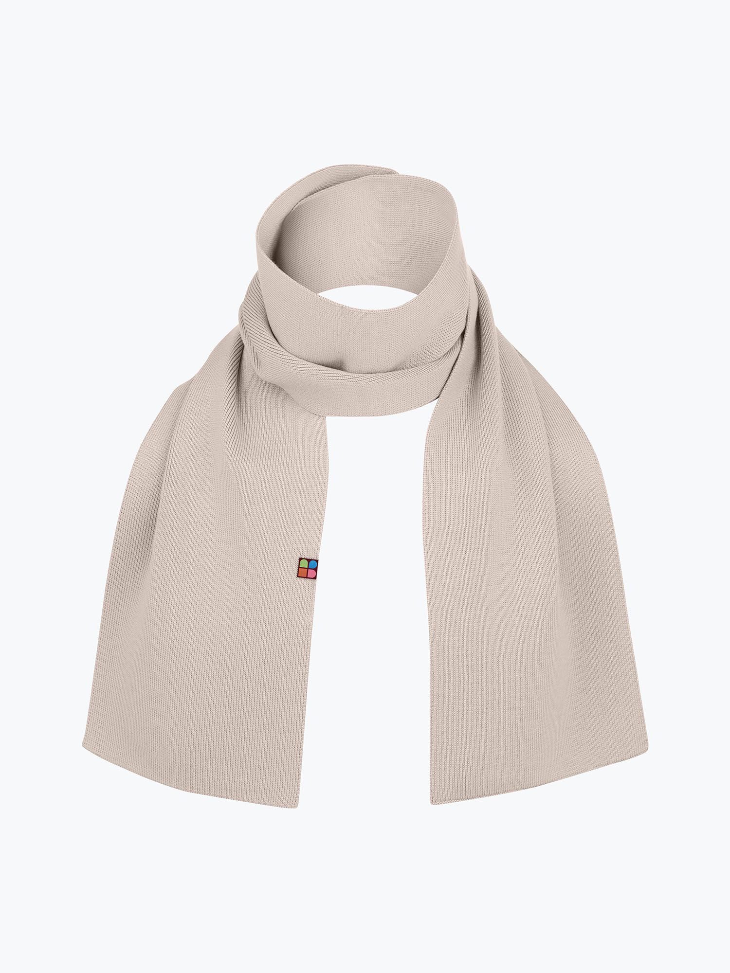 Light beige melange Fine knit merino wool scraf Kids