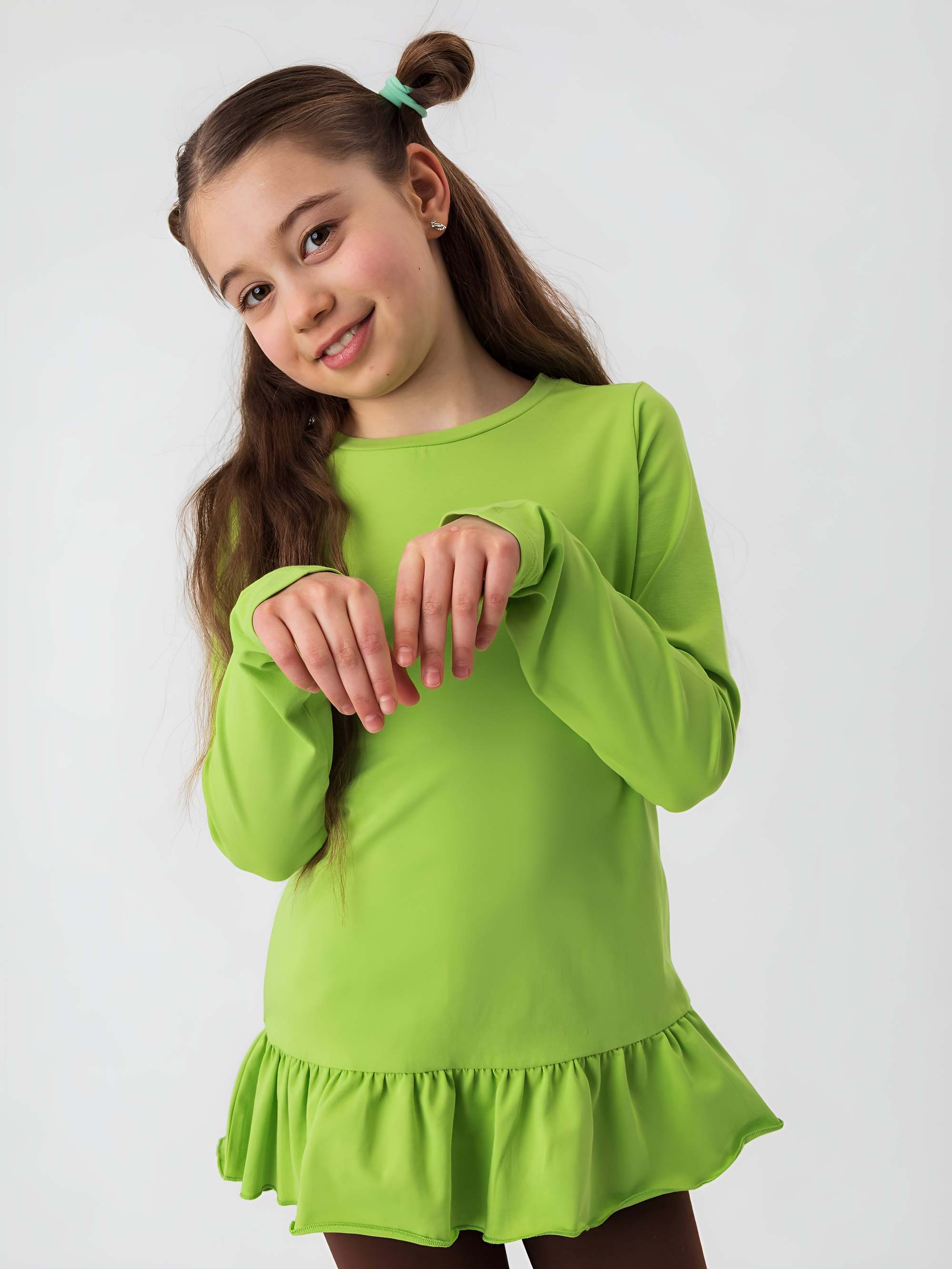 Limonkowa bluzka z falbanką