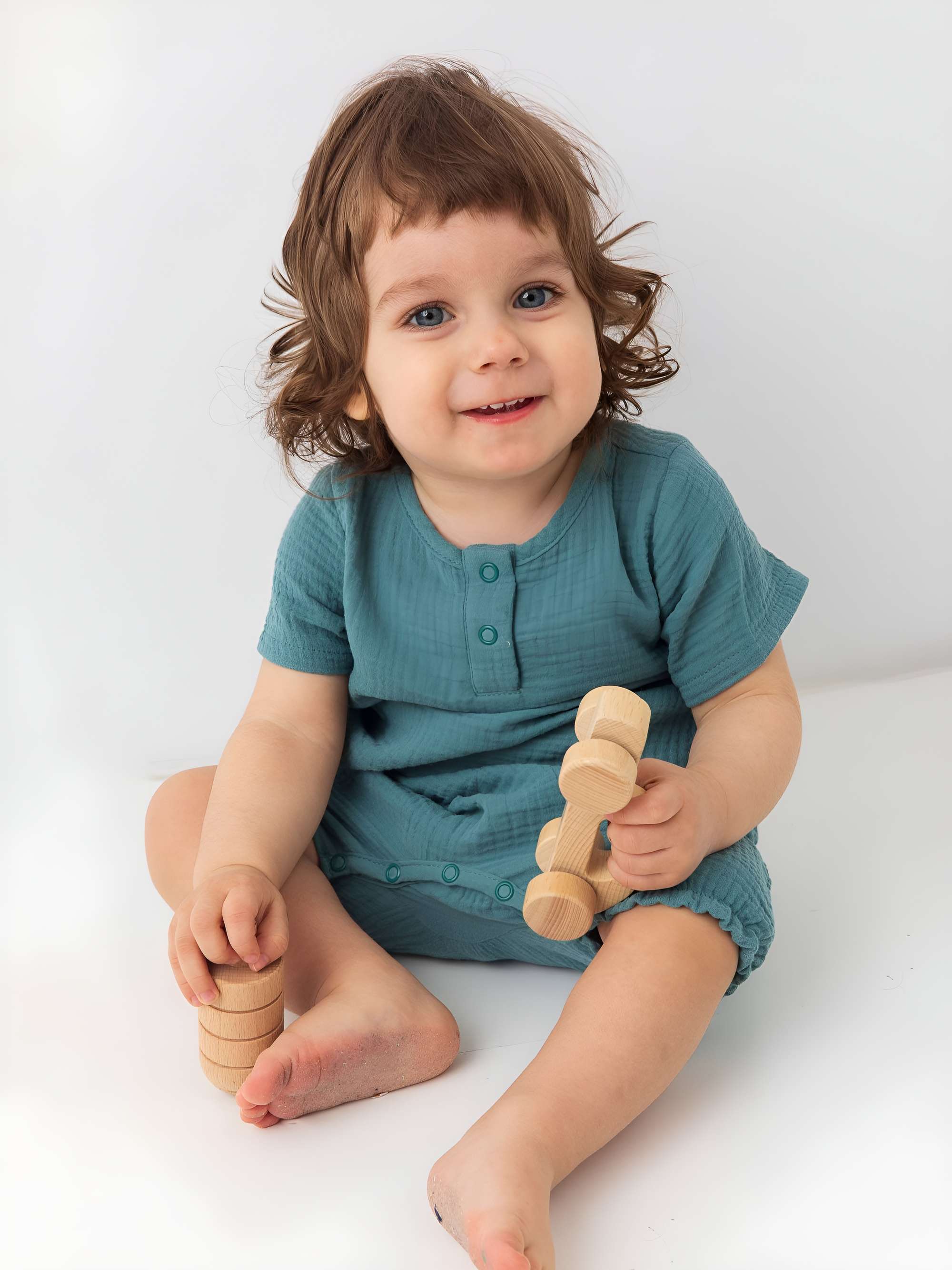 Nautical muslin romper Baby