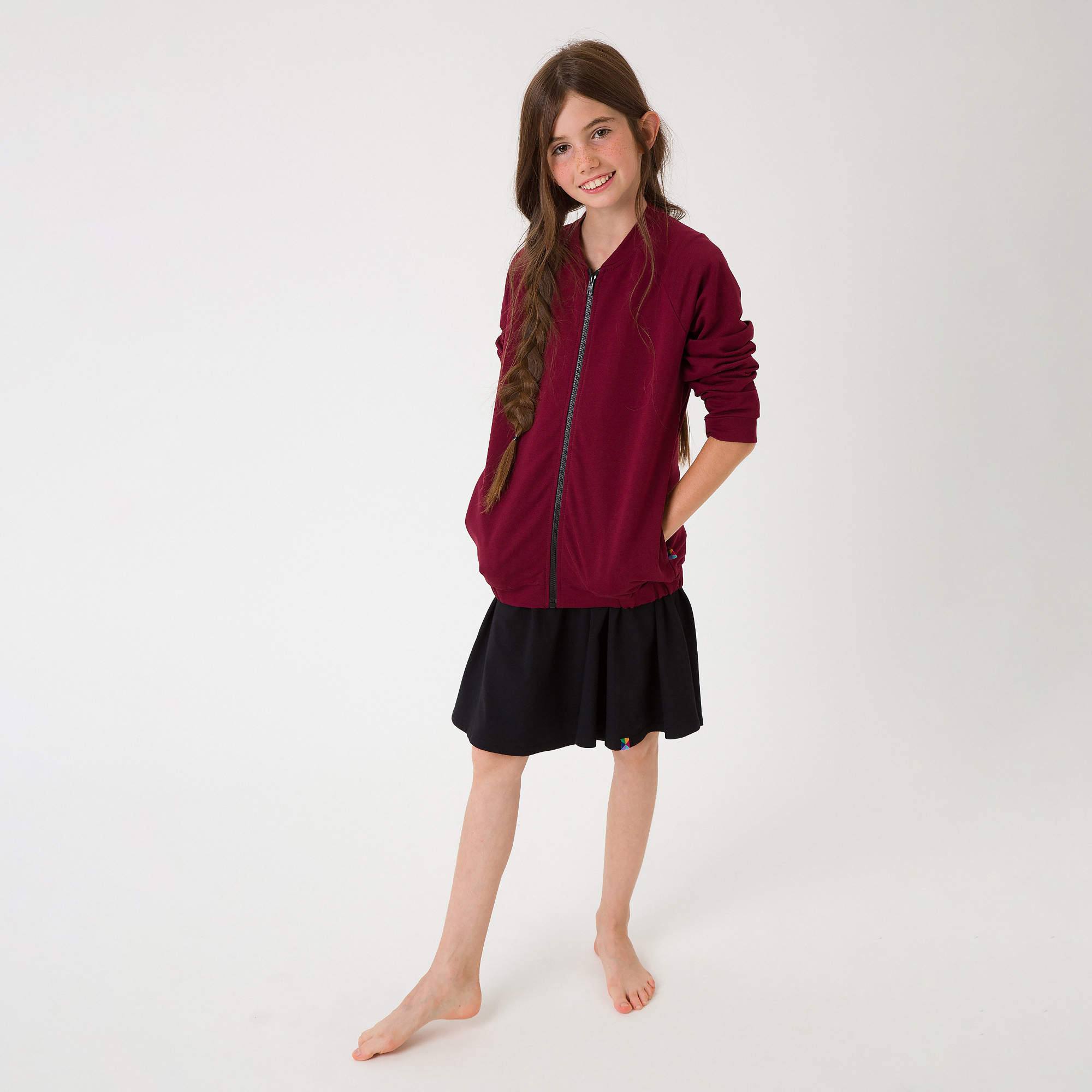 Bordowa bluza na zamek Junior