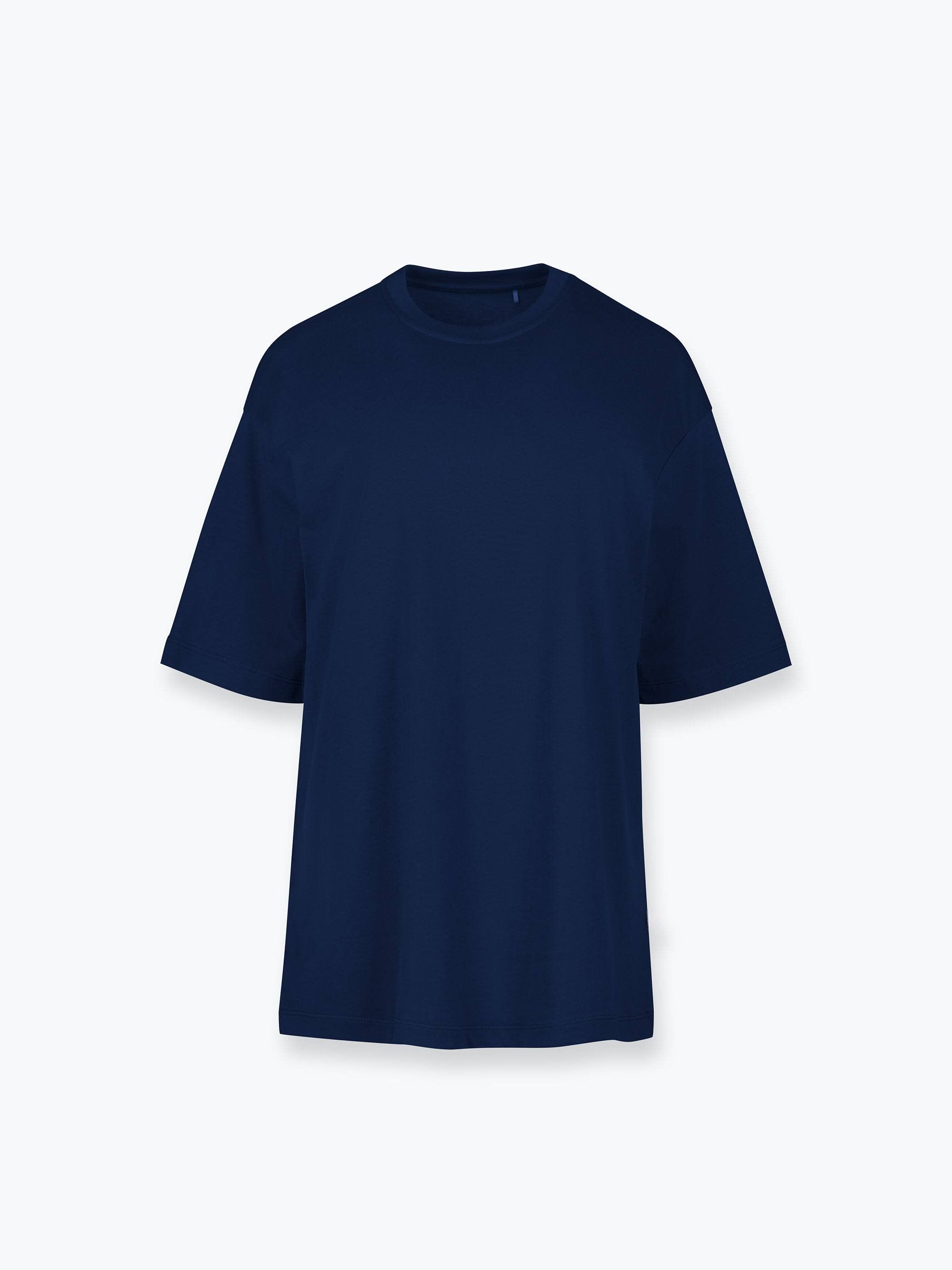 Granatowy T-shirt oversize damski