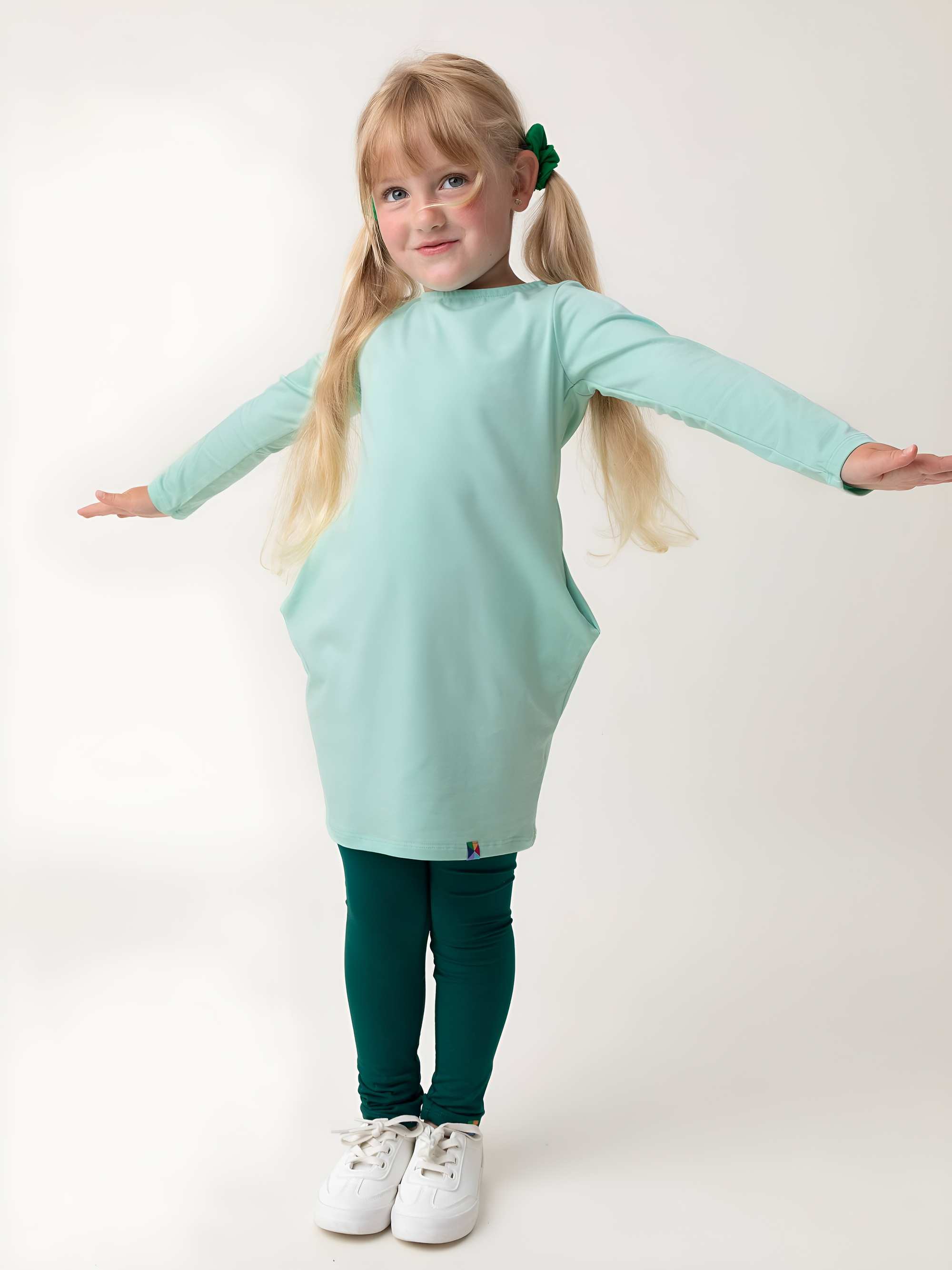Butelkowozielone legginsy