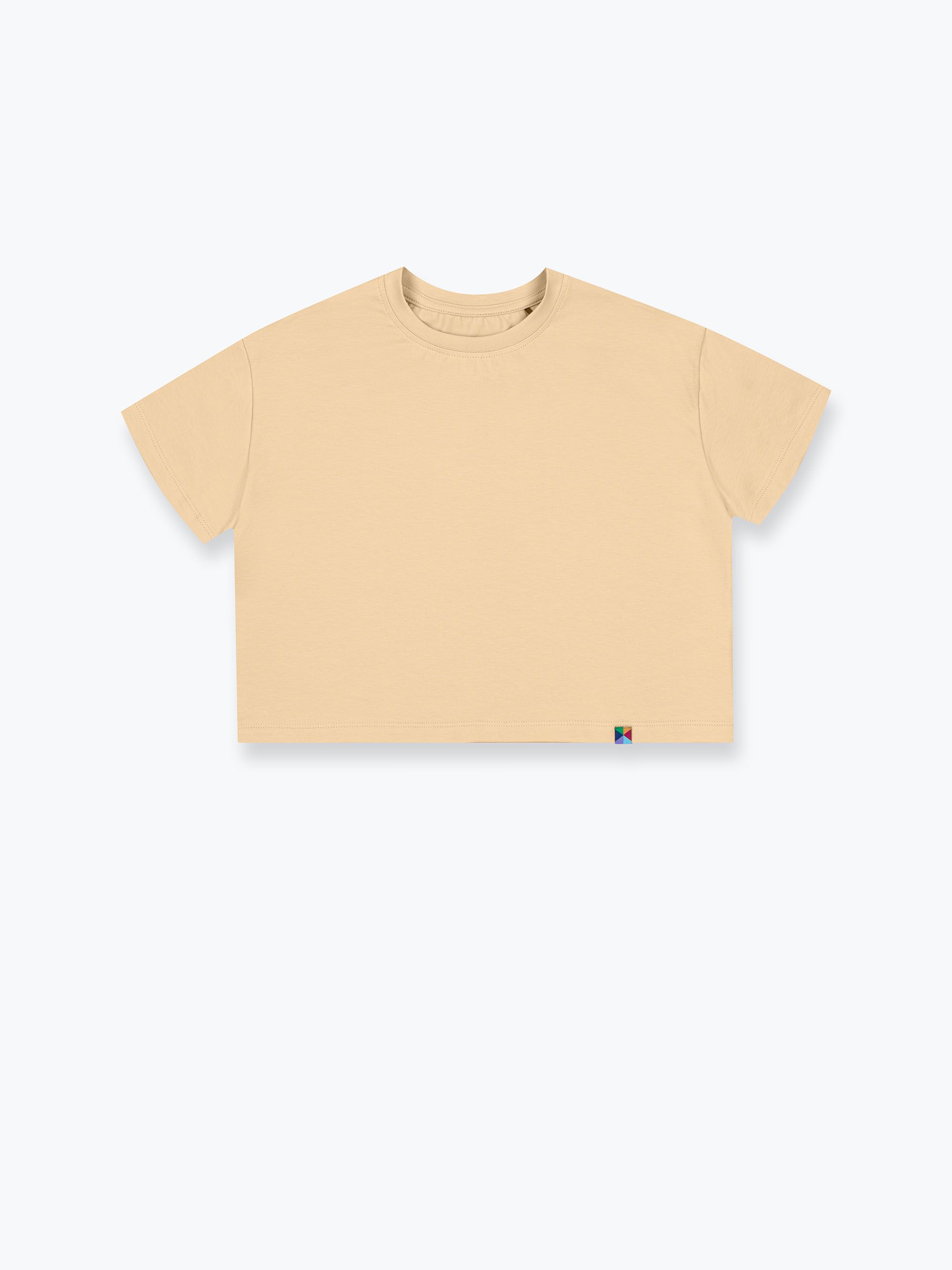 Beżowy t-shirt o luźnym kroju Junior