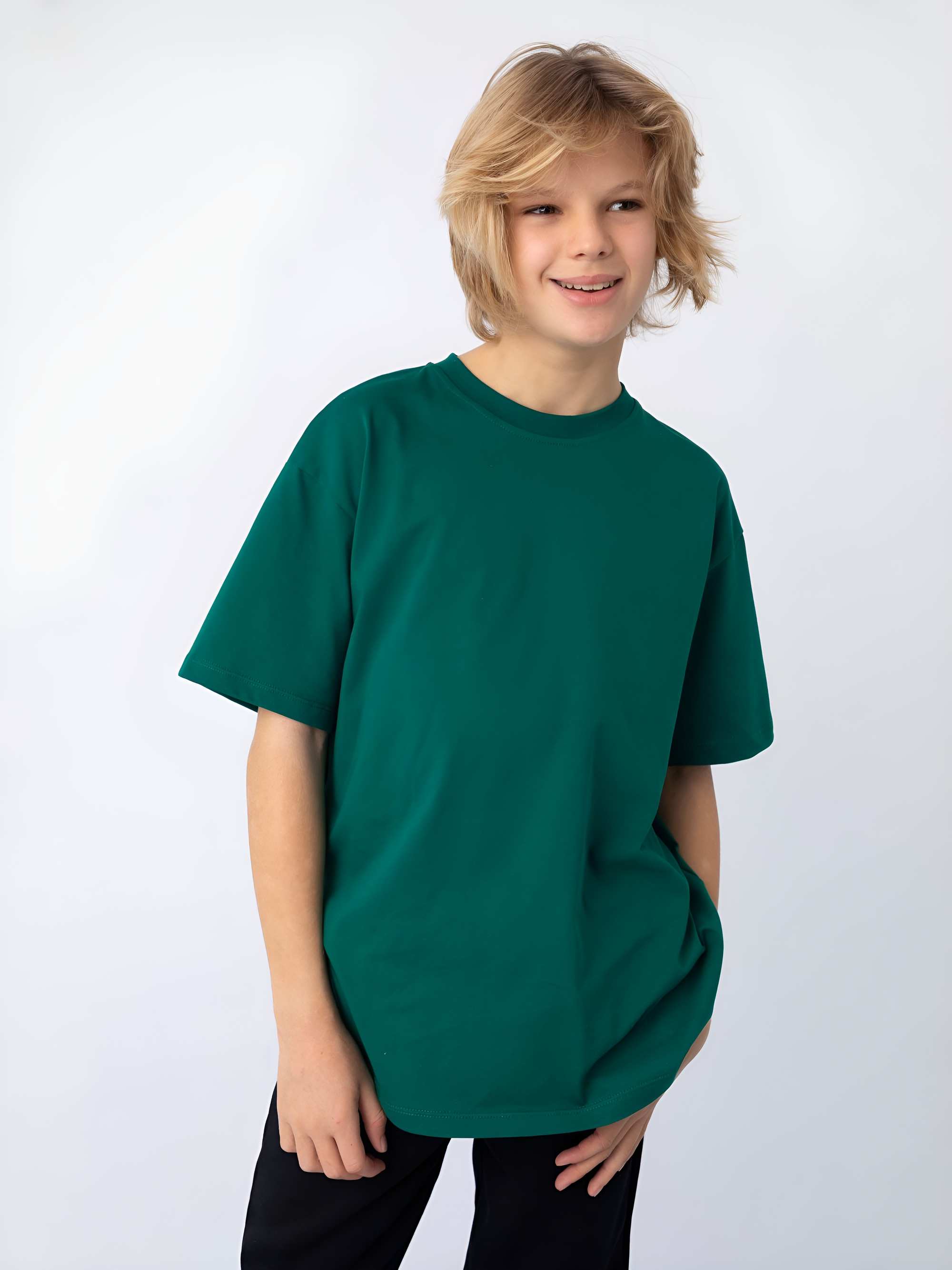 Butelkowozielony T-shirt oversize