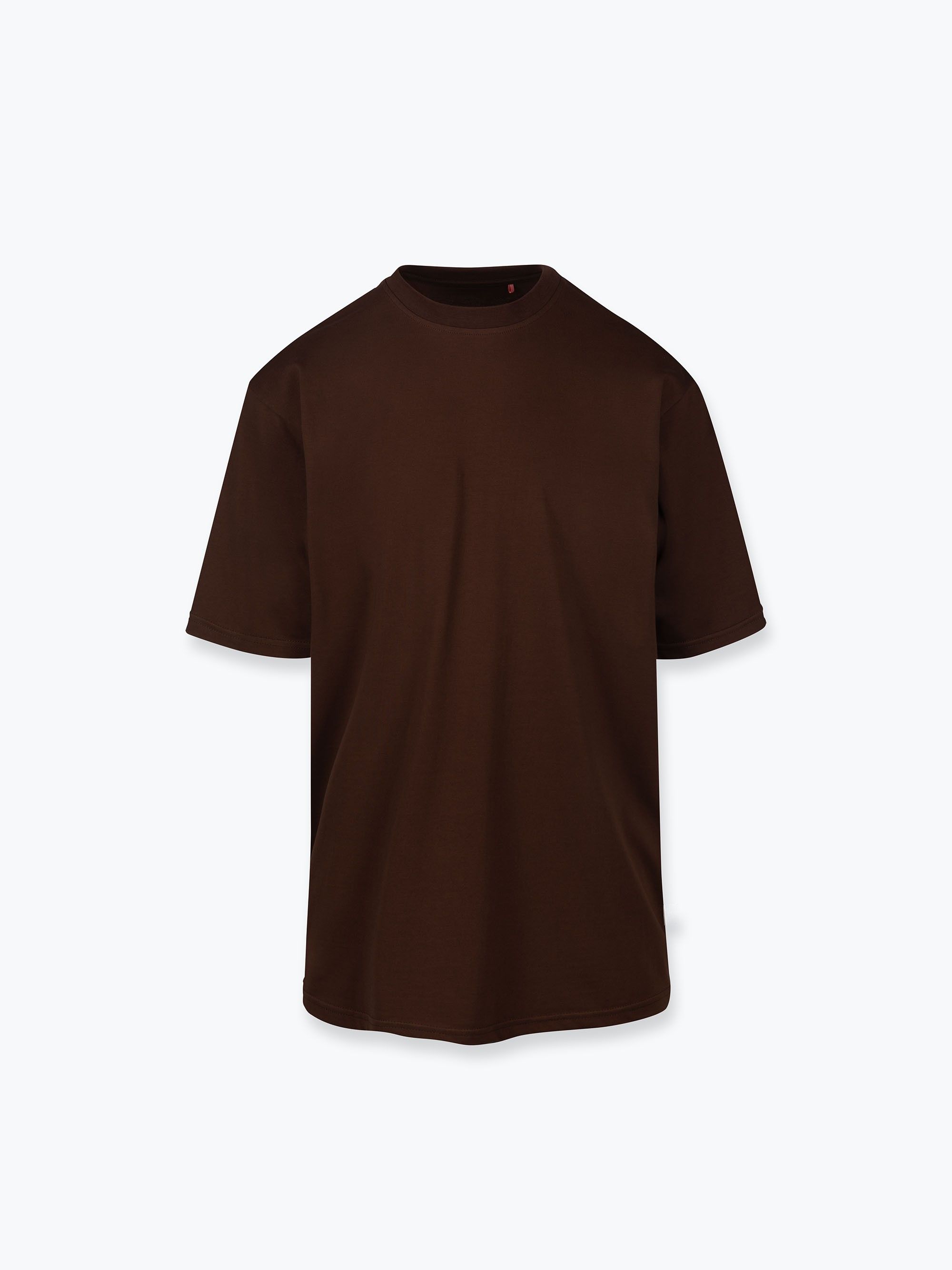 Brązowy T-shirt oversize męski