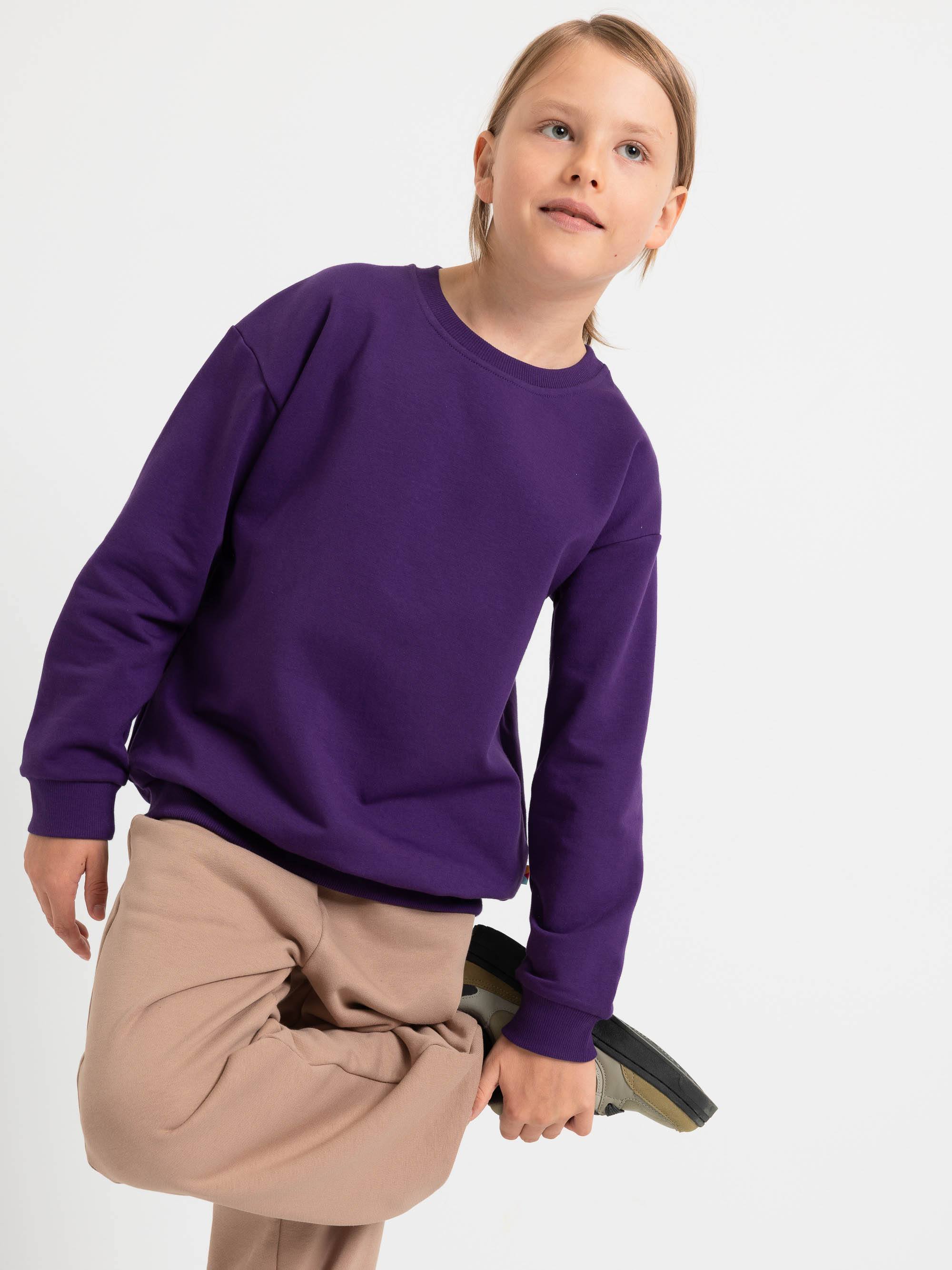 Fioletowa bluza dresowa z meszkiem Junior