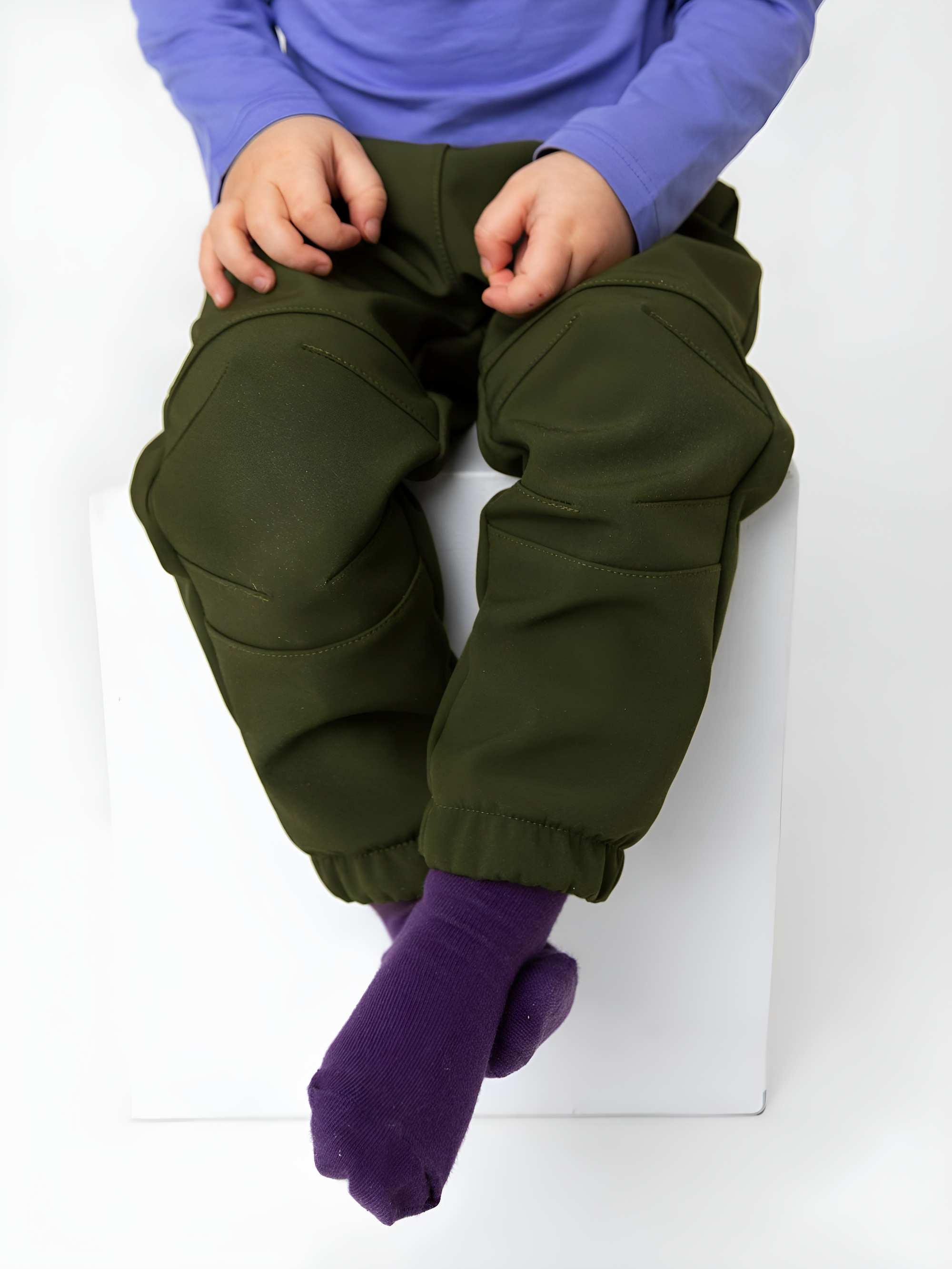 Khaki spodnie softshell dla niemowląt
