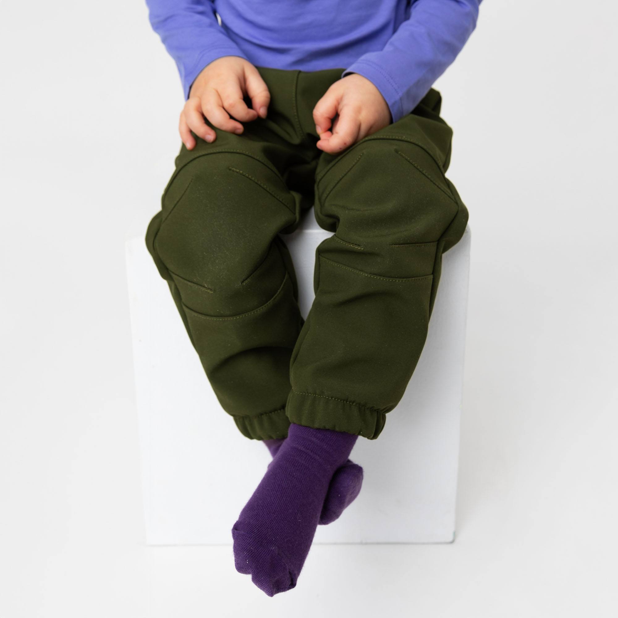 Khaki spodnie softshell dla niemowląt