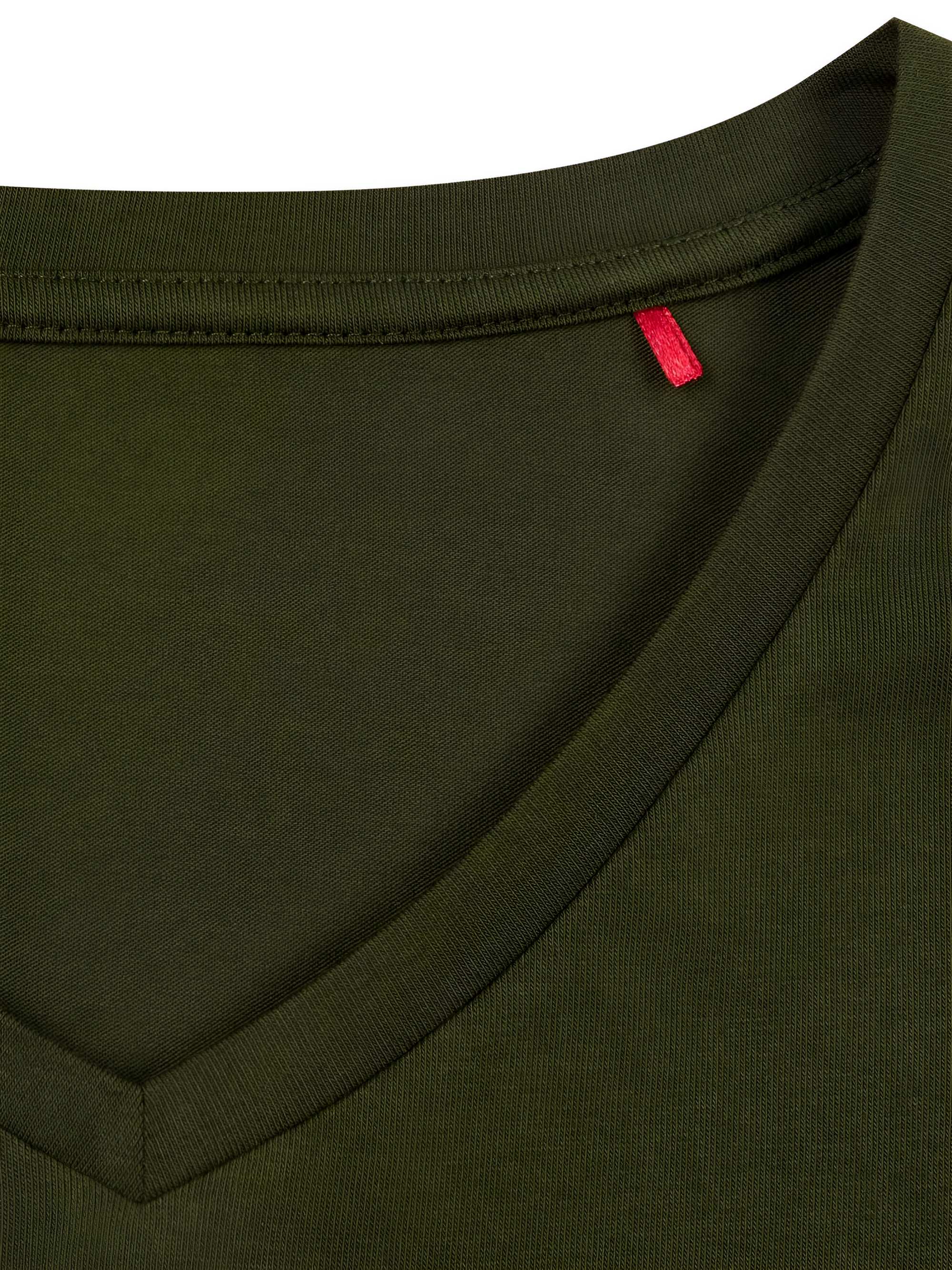 Khaki t-shirt w serek męski