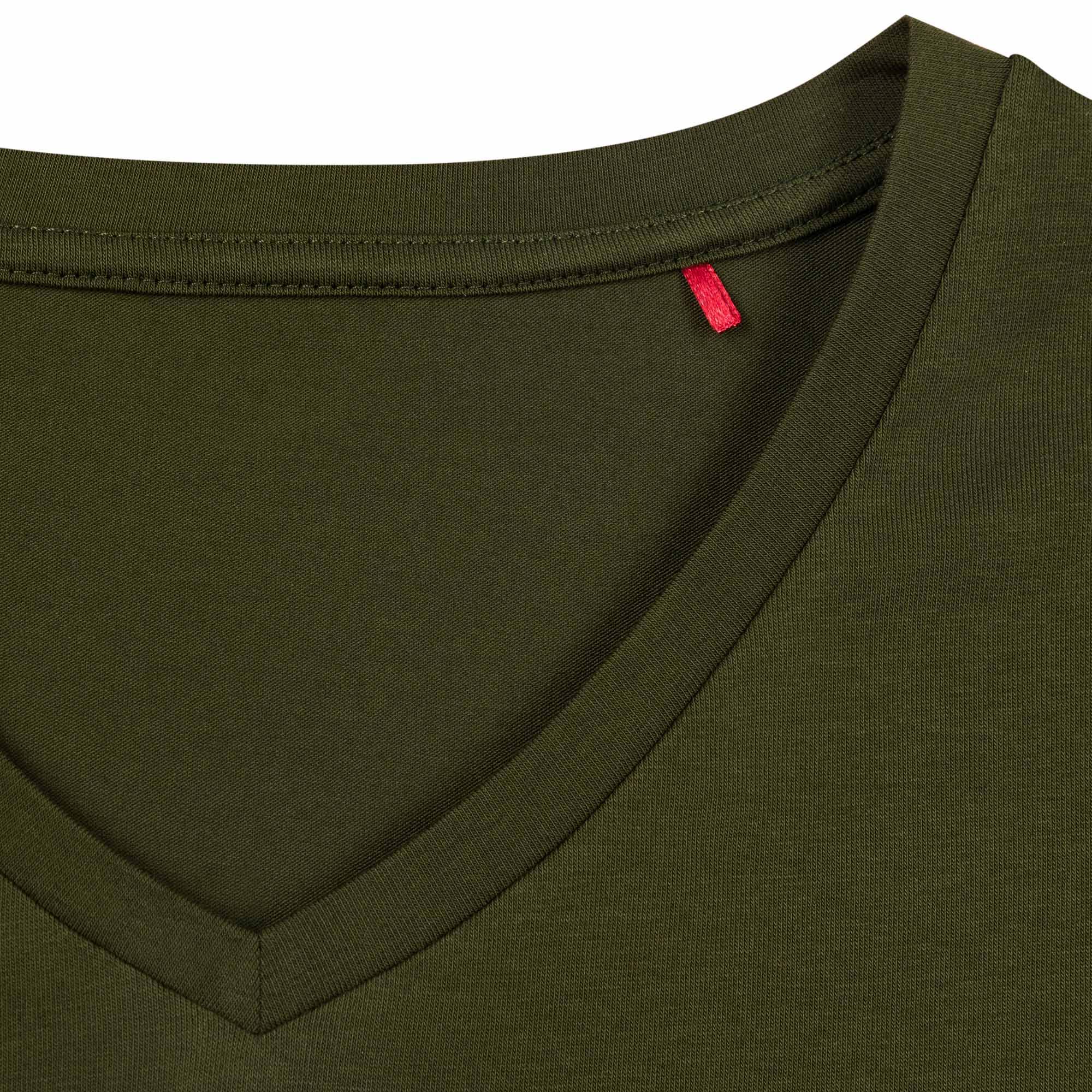 Khaki t-shirt w serek męski