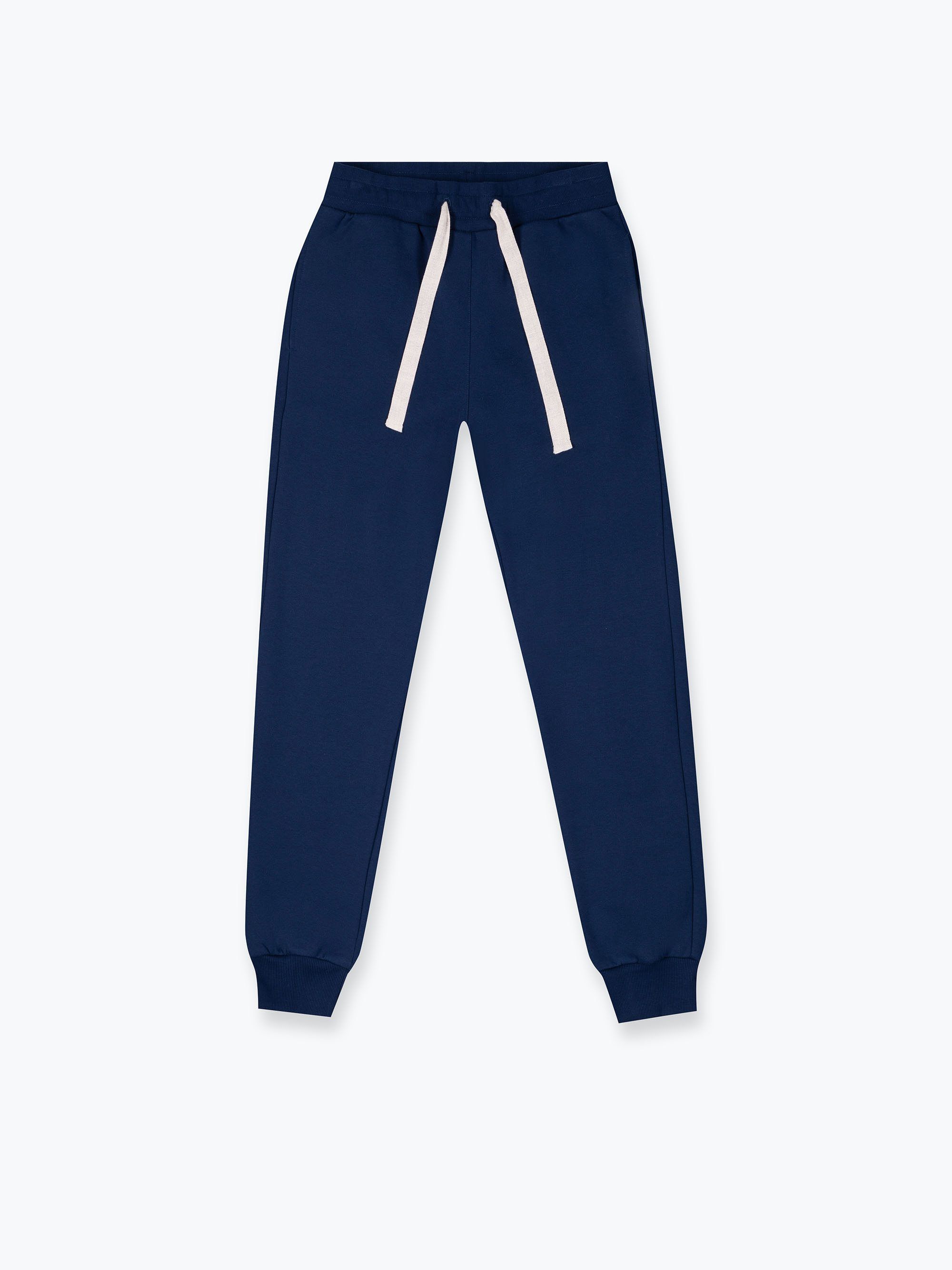 Navy blue fleece-lined joggers Women