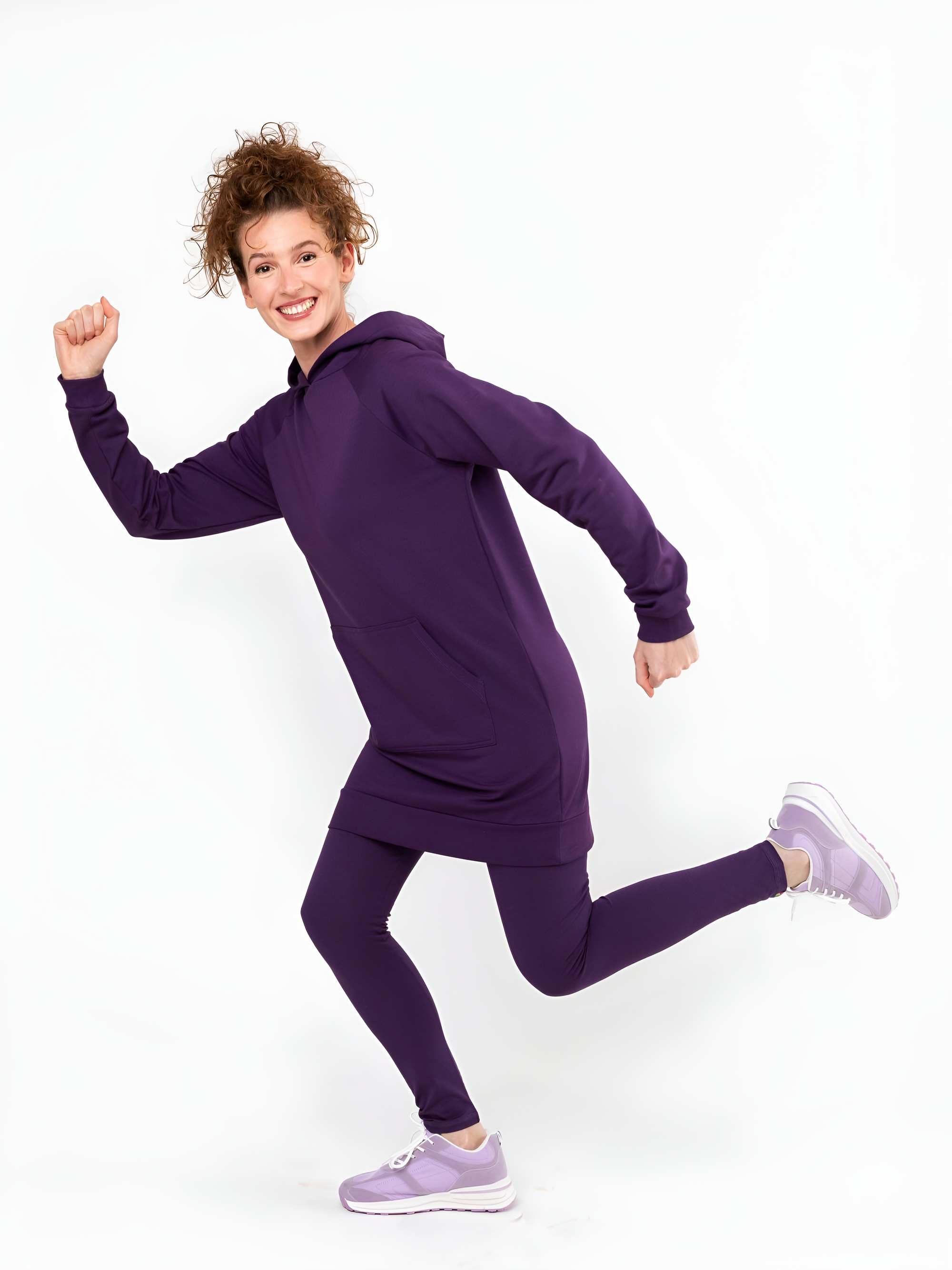 Fioletowe legginsy damskie