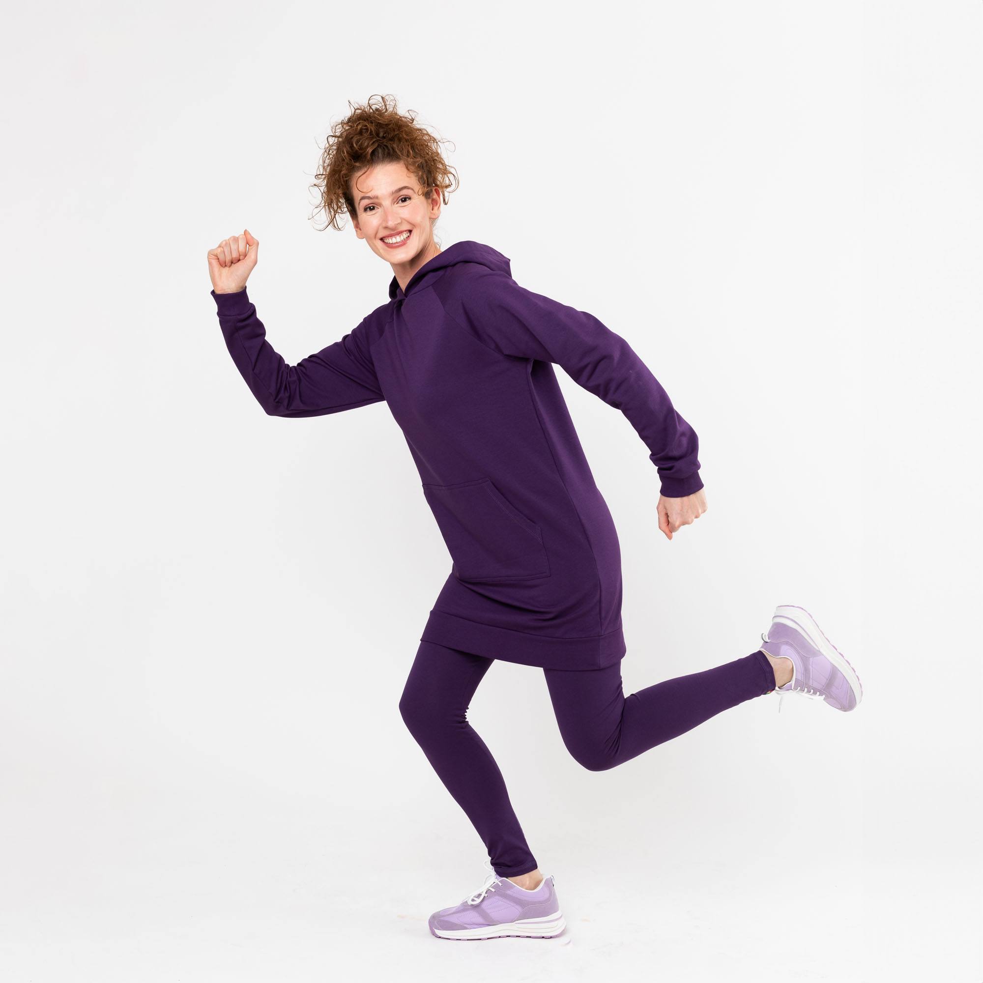 Fioletowe legginsy damskie