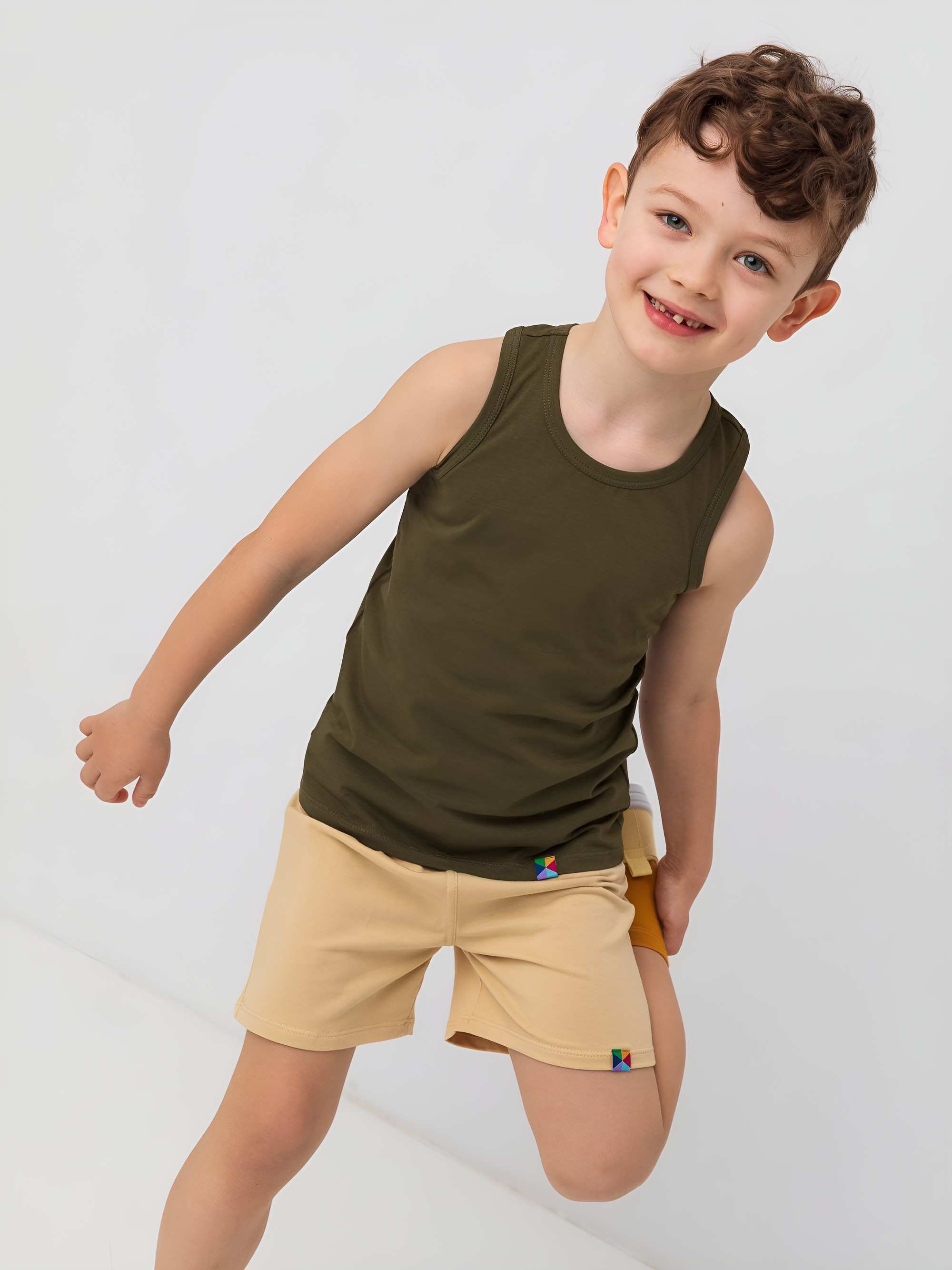 Khaki koszulka bokserka