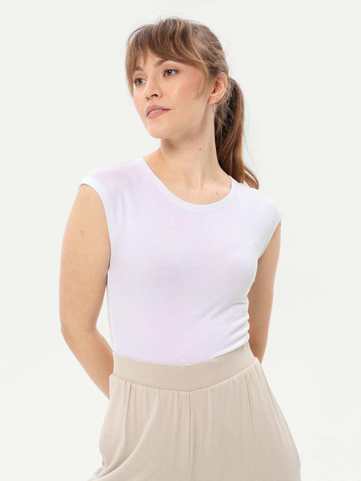 White Short-Sleeve Top Women