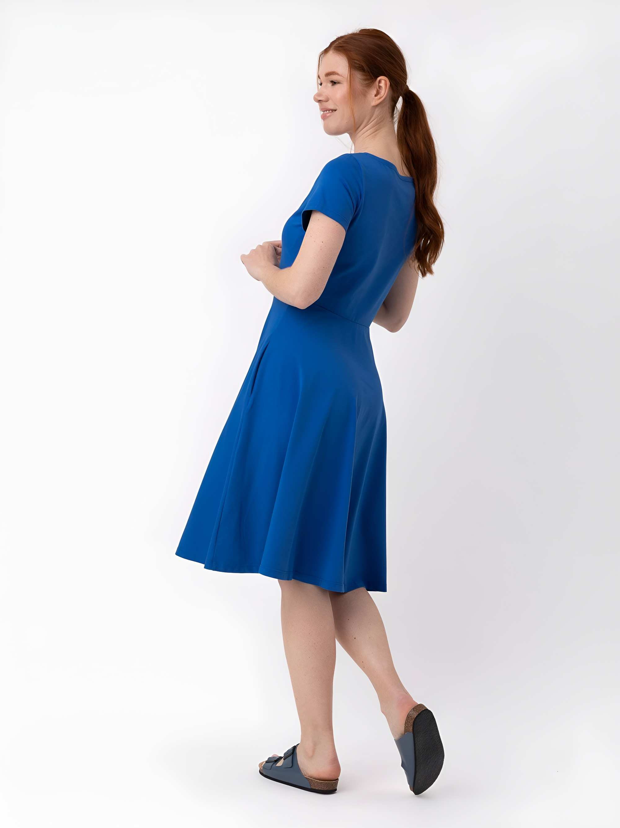 Blue knee-length dress Women