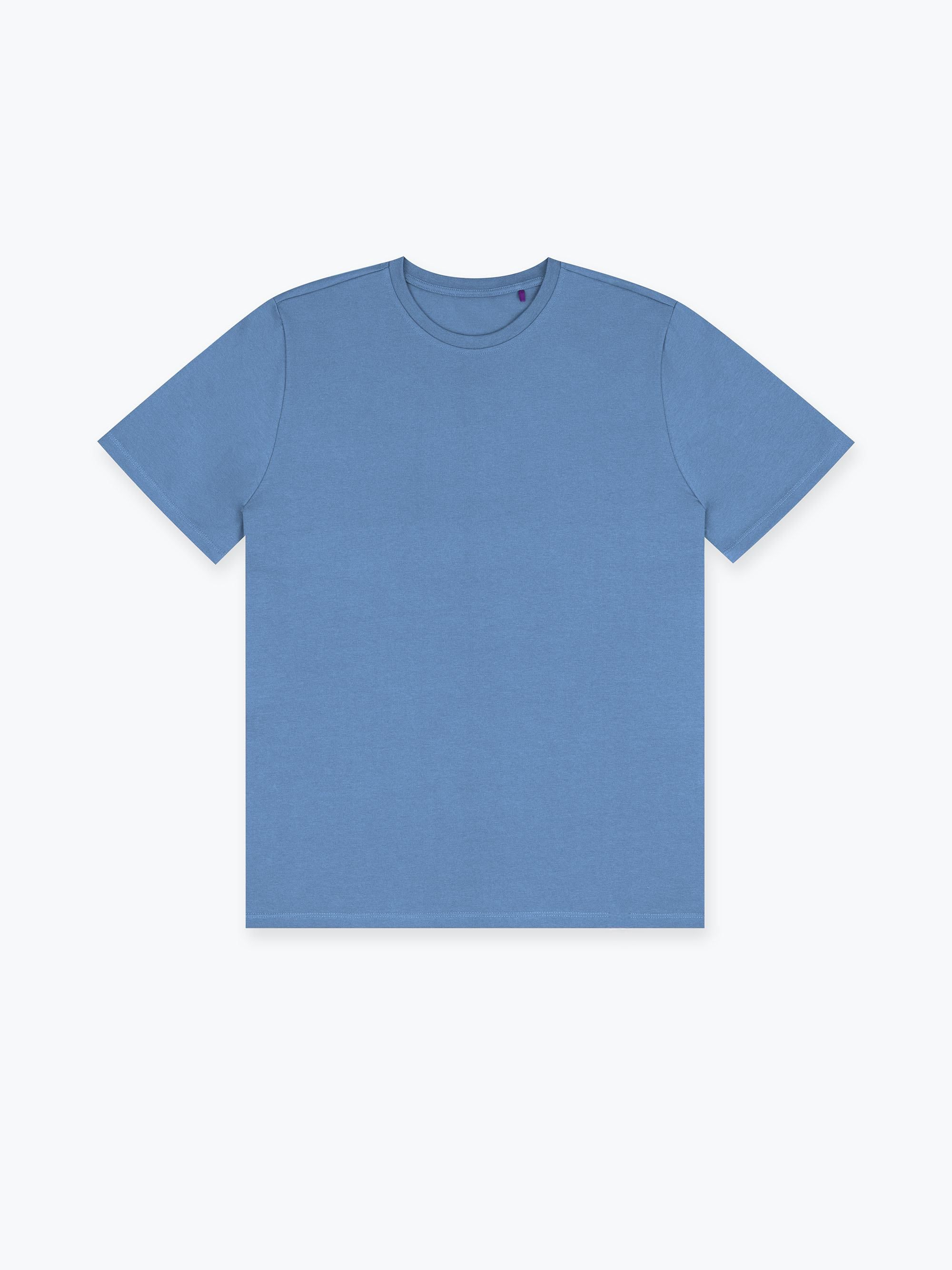 Sky blue ribbed T-shirt Men