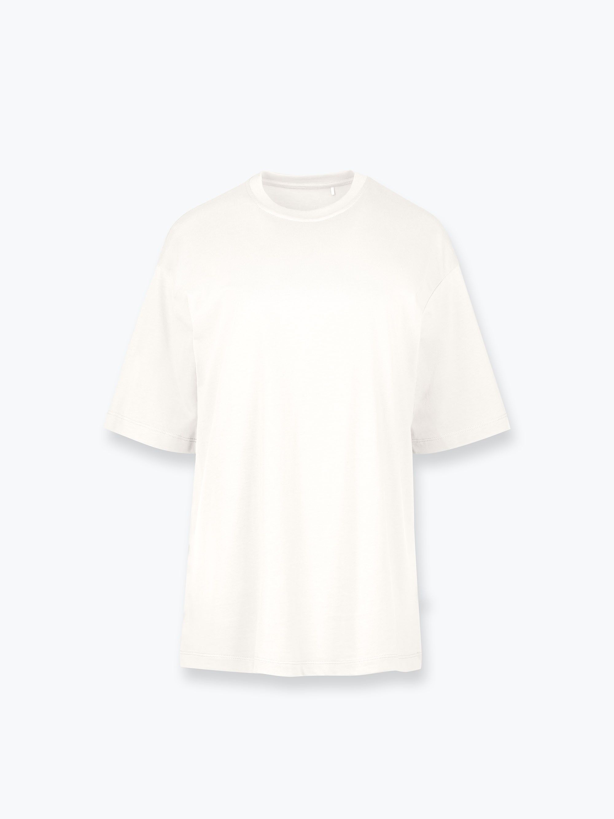 Śmietankowy T-shirt oversize damski