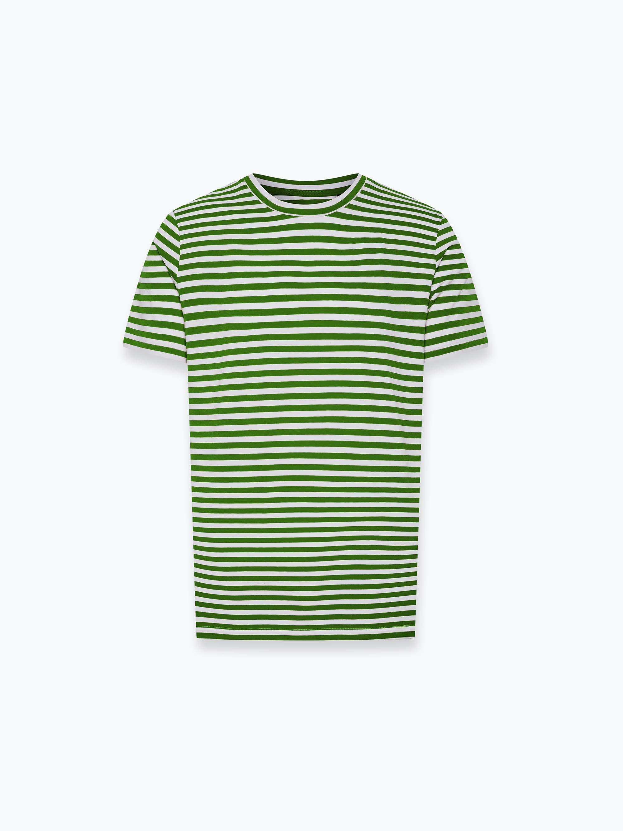 Zielony T-shirt męski w paski