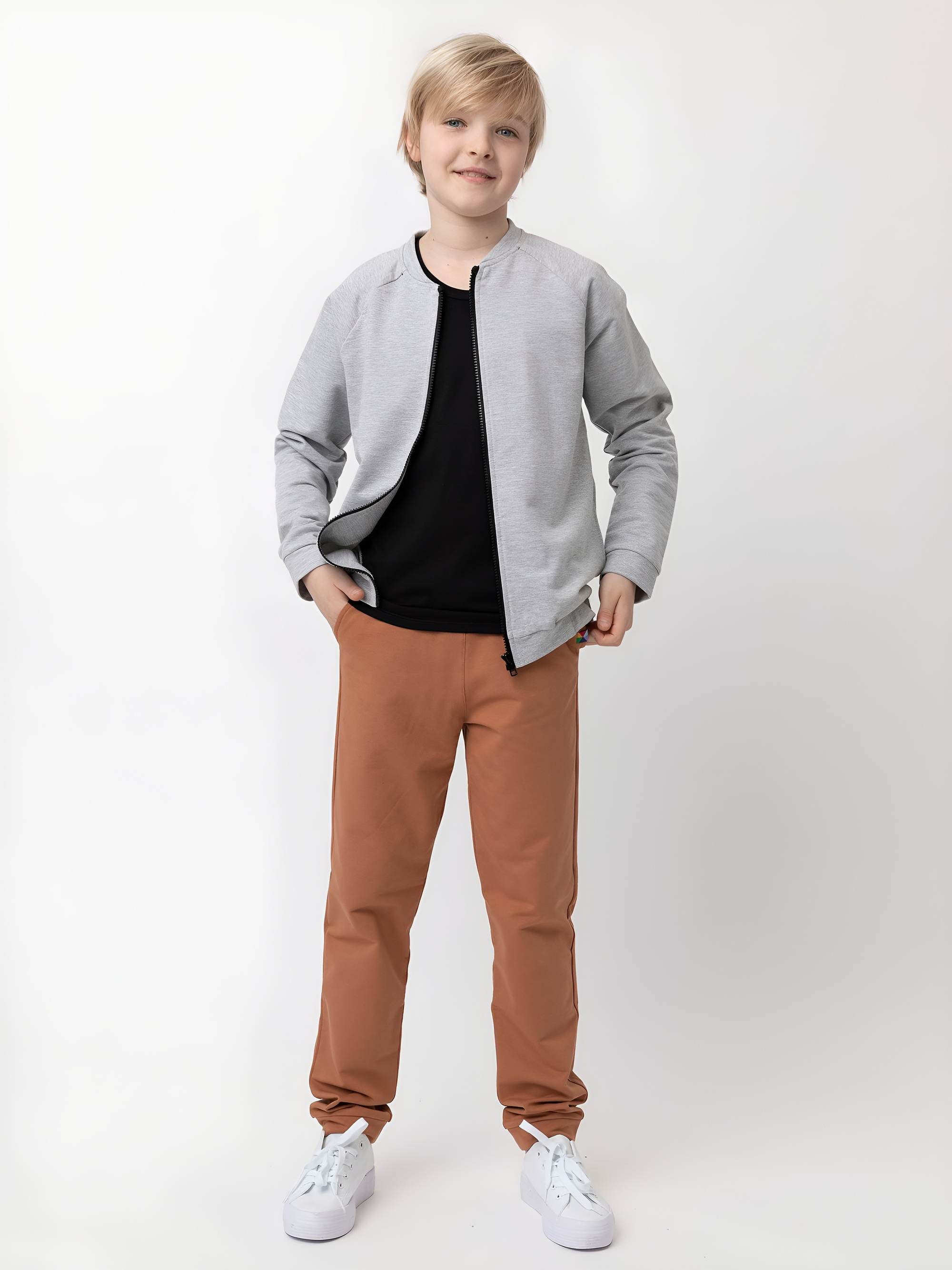 Karmelowe spodnie dresowe Junior