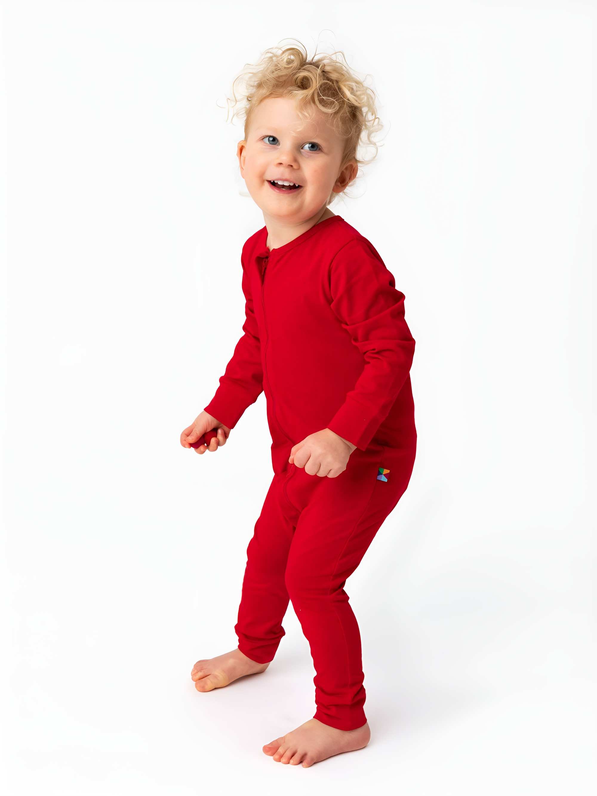 Red romper suit