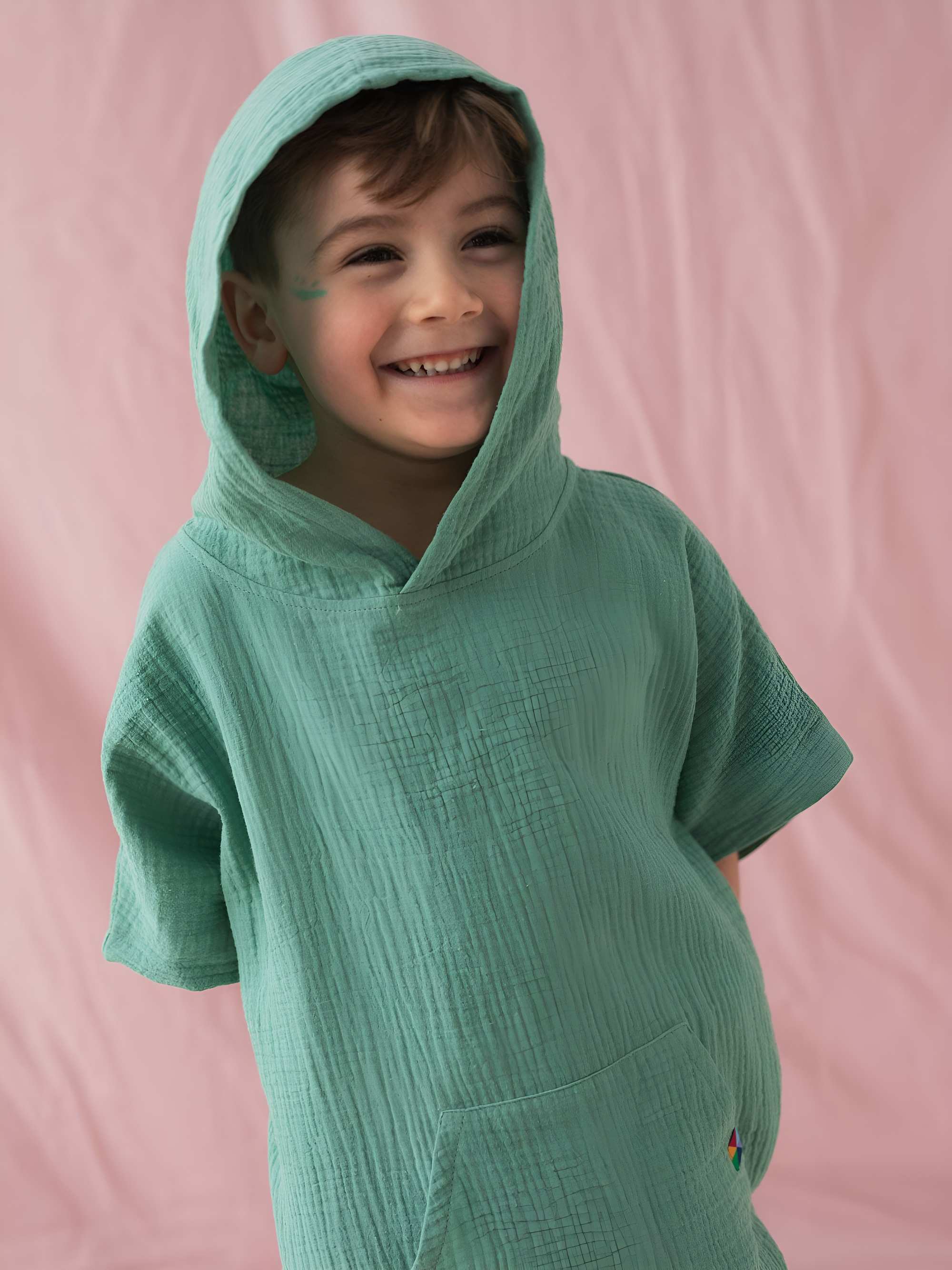 Celadon muslin poncho