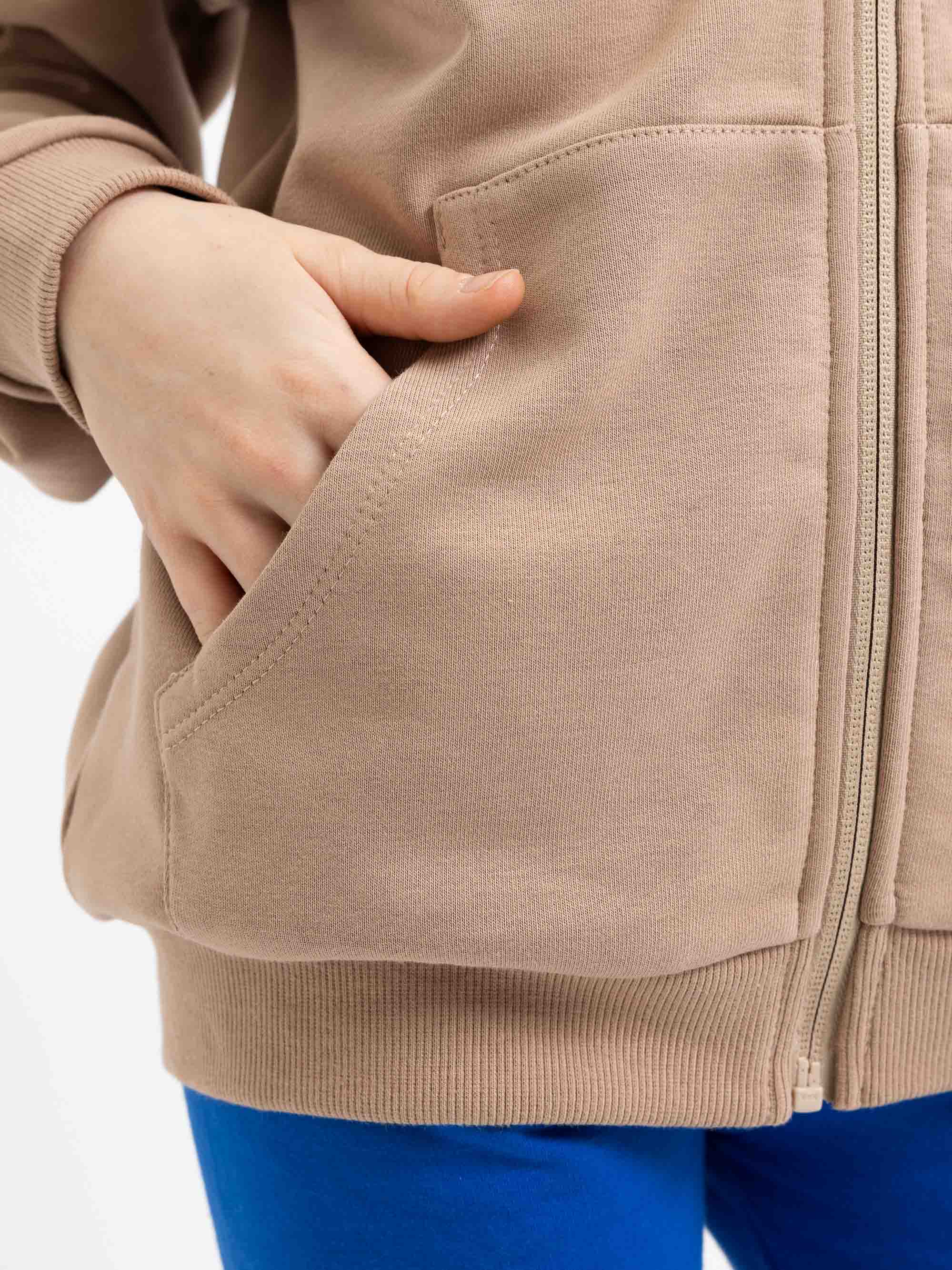 Mocha mousse bluza rozpinana ze stójką