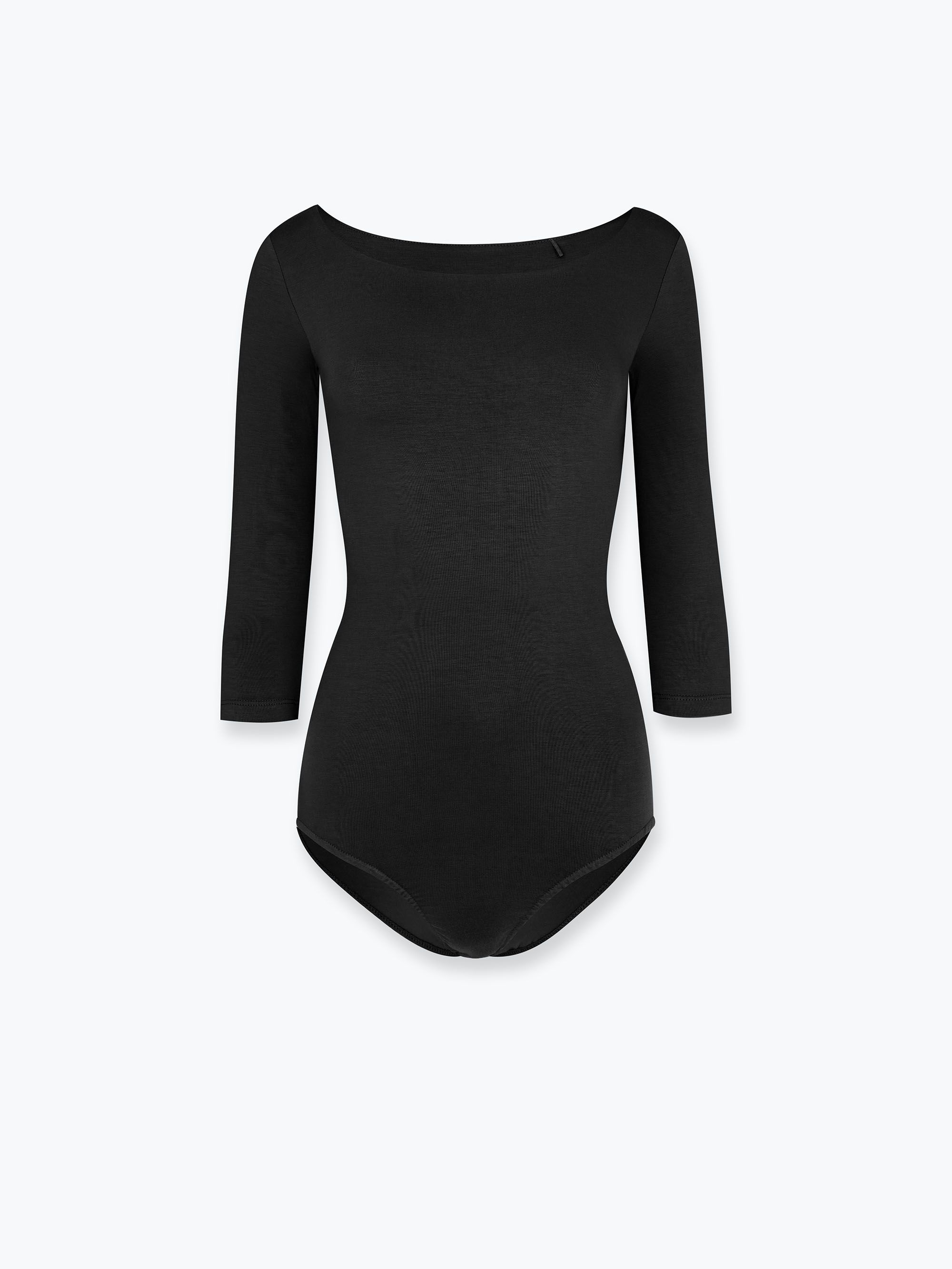 Czarne body z rękawem 3/4 damskie