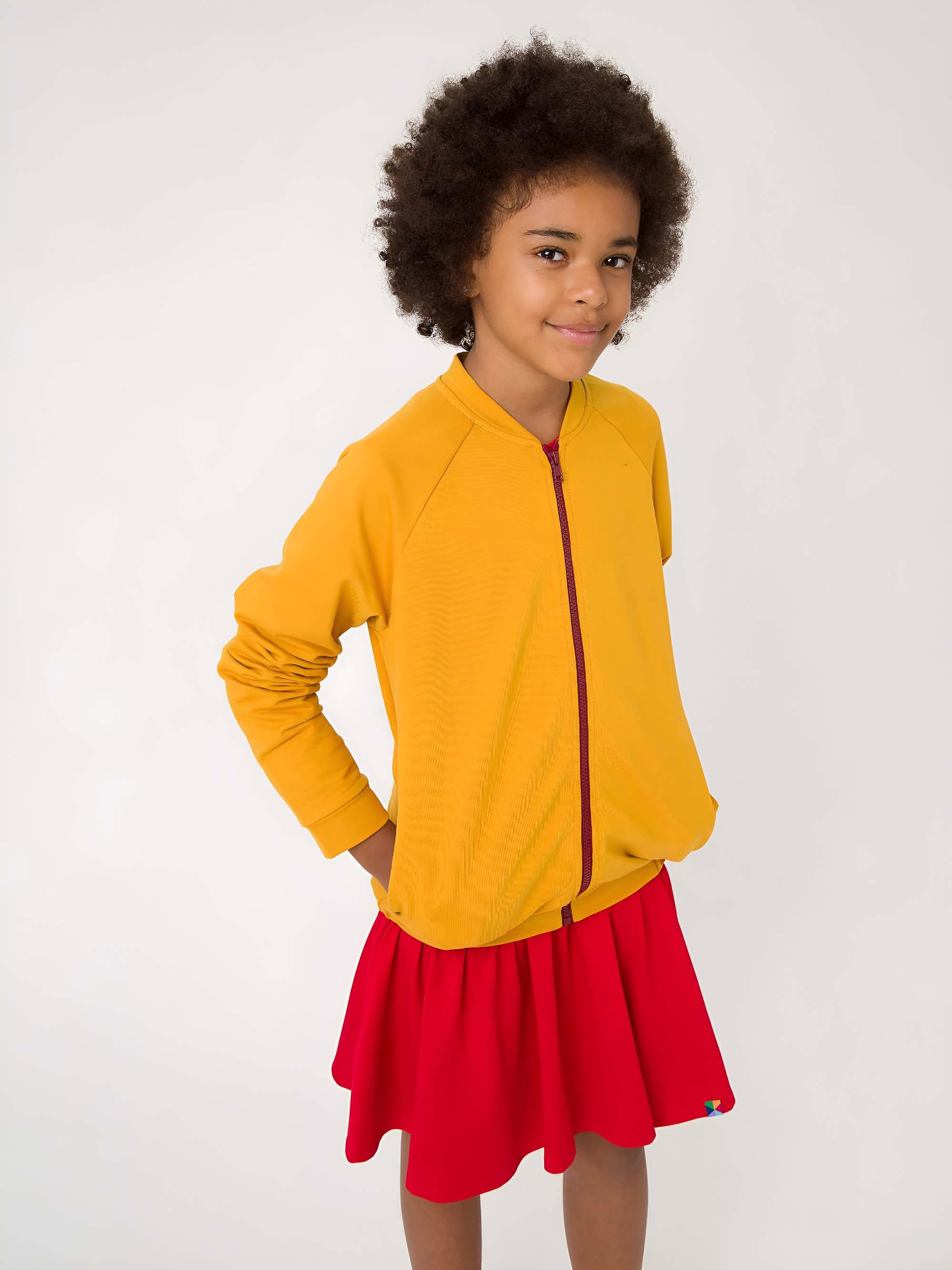 Musztardowa bluza na zamek Junior