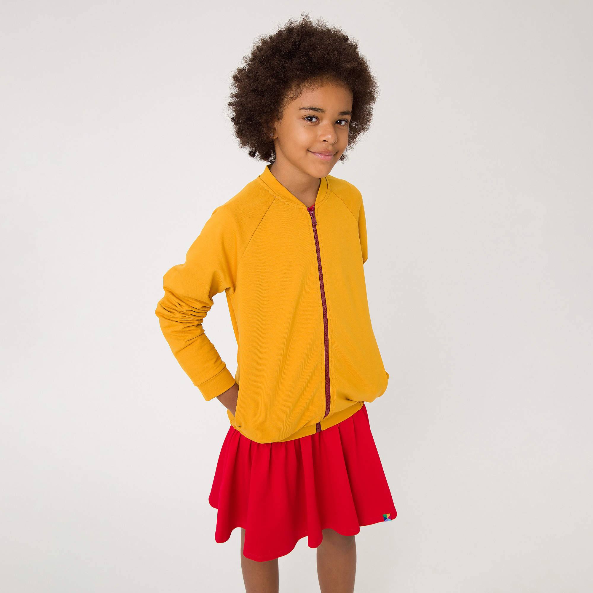 Musztardowa bluza na zamek Junior