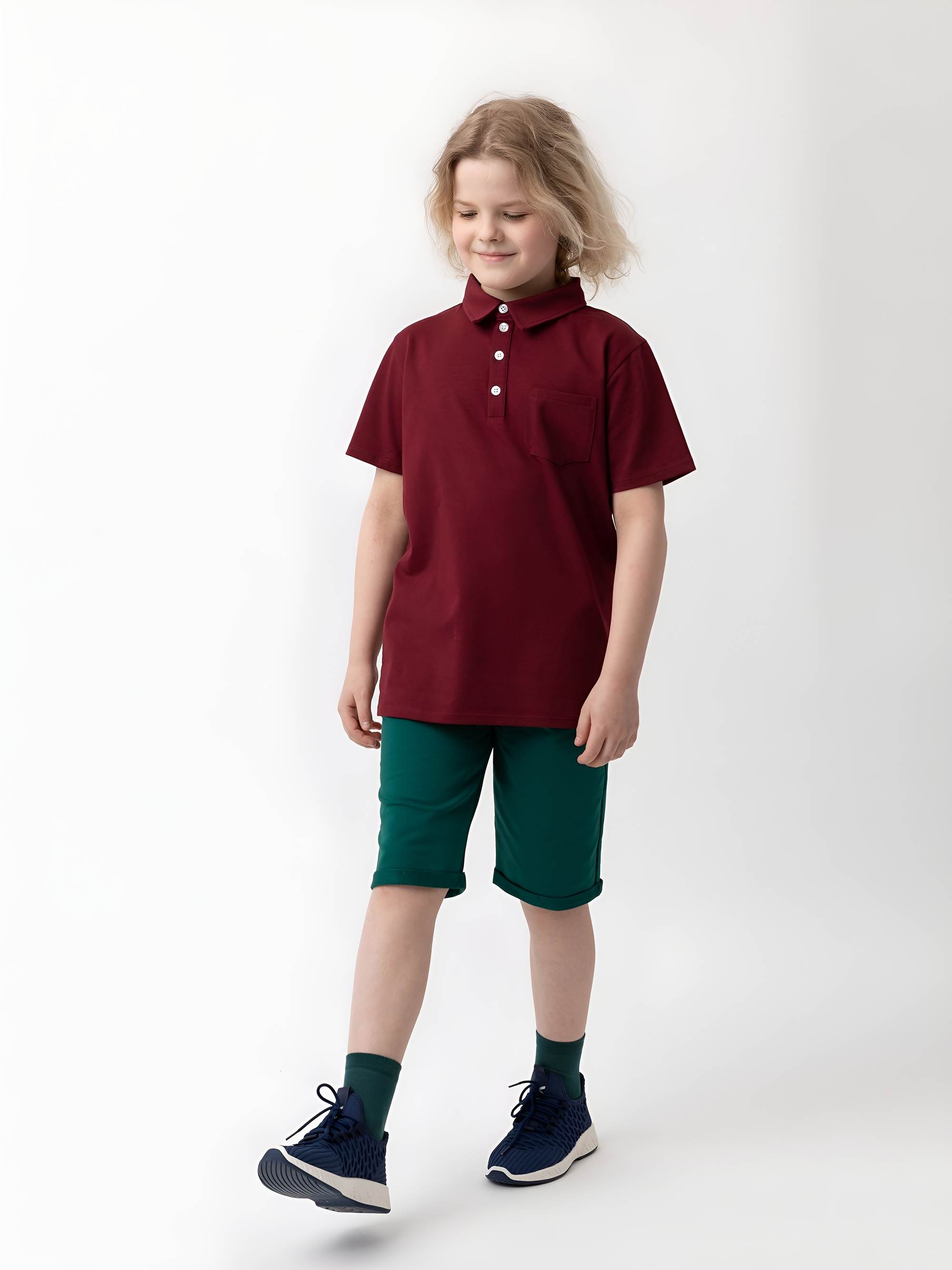 Bordowa koszulka polo Junior