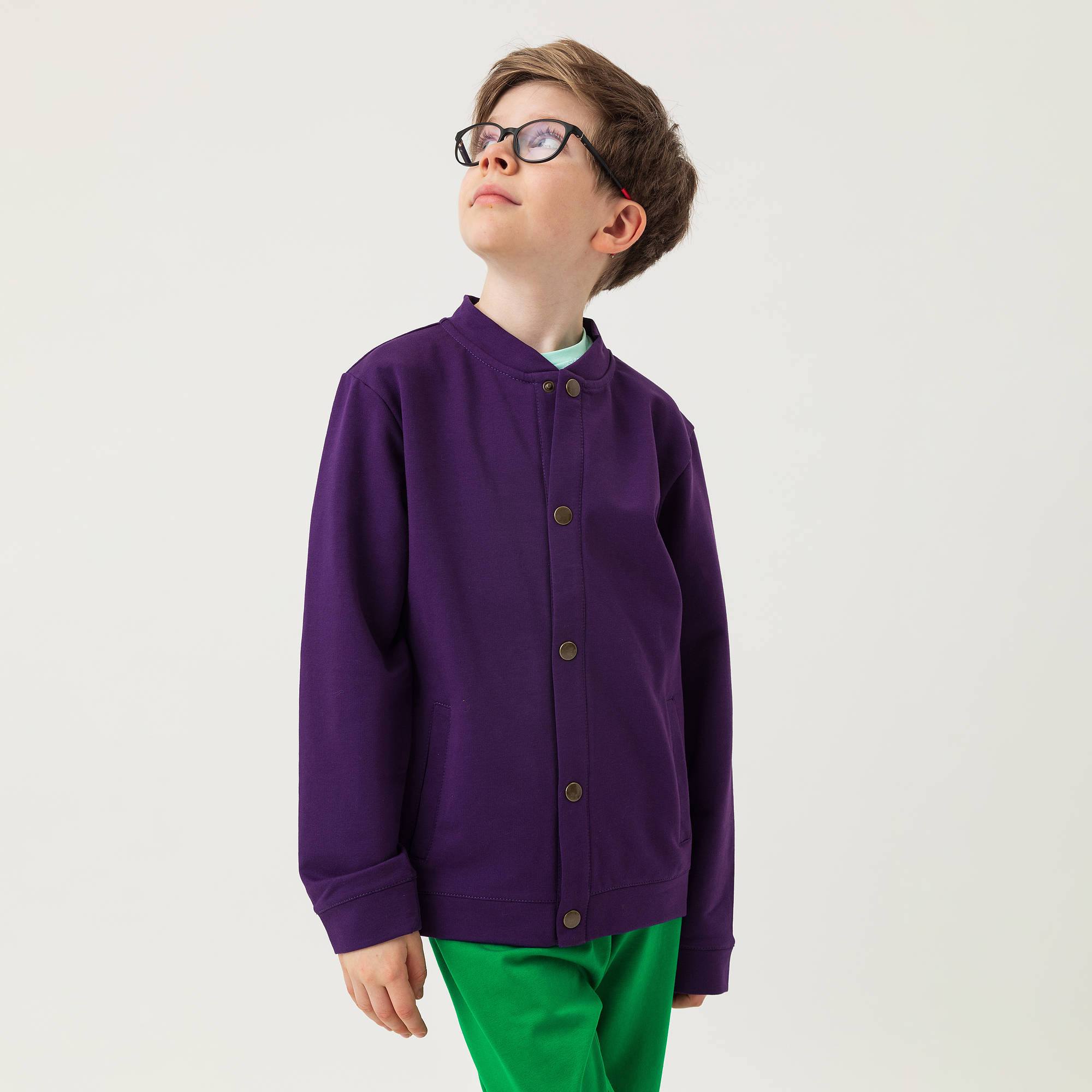 Fioletowa bluza bomber z kieszeniami