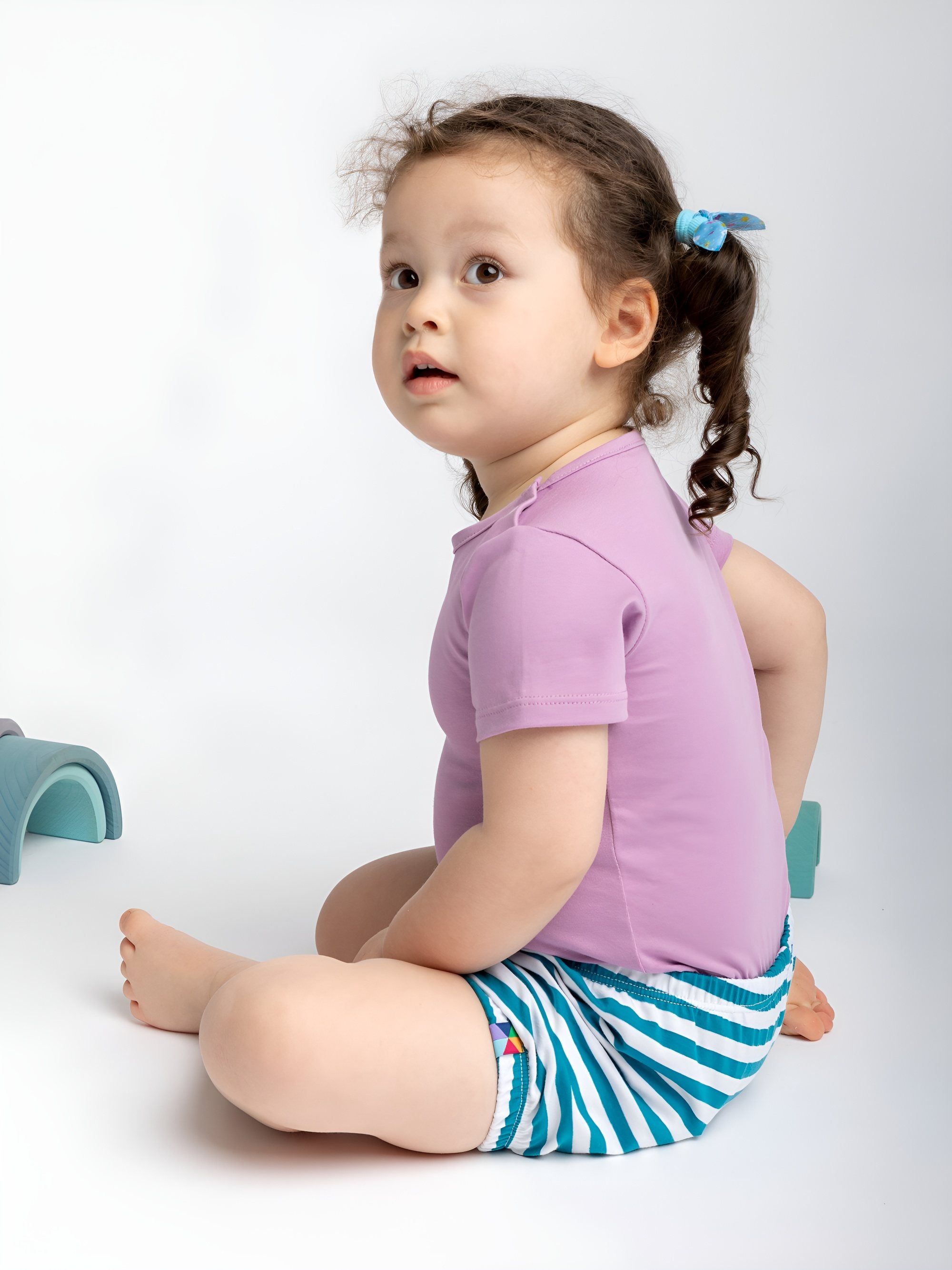 Turquoise stripes bloomers