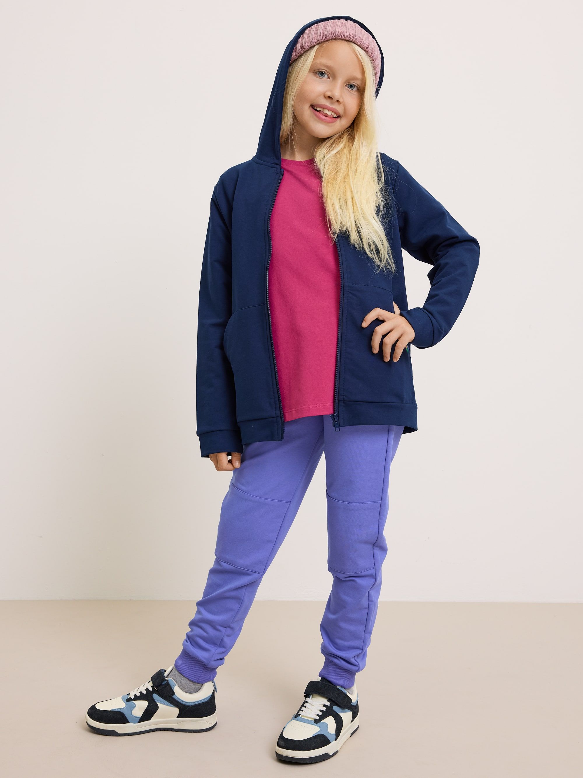 Navy blue zip-up hoodie Junior