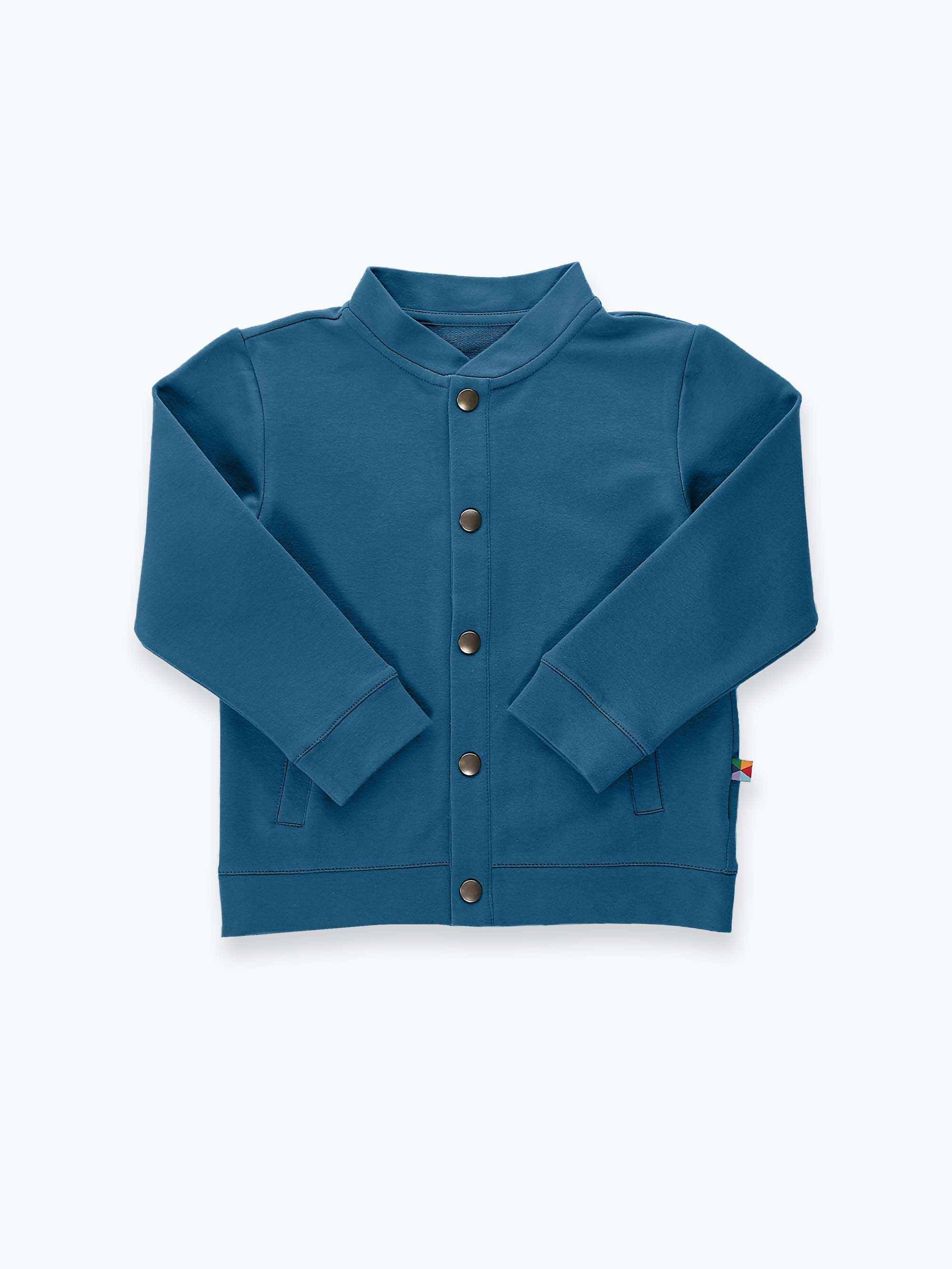 Ciemnoniebieska bluza bomber z kieszeniami