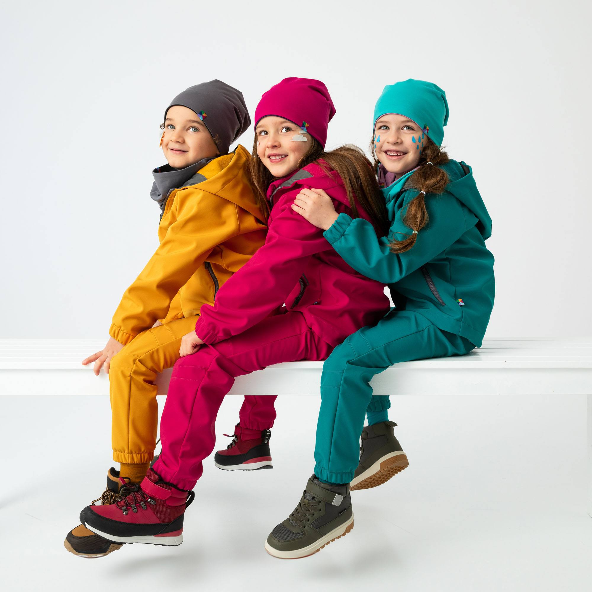 Turkusowe spodnie softshell dla dzieci
