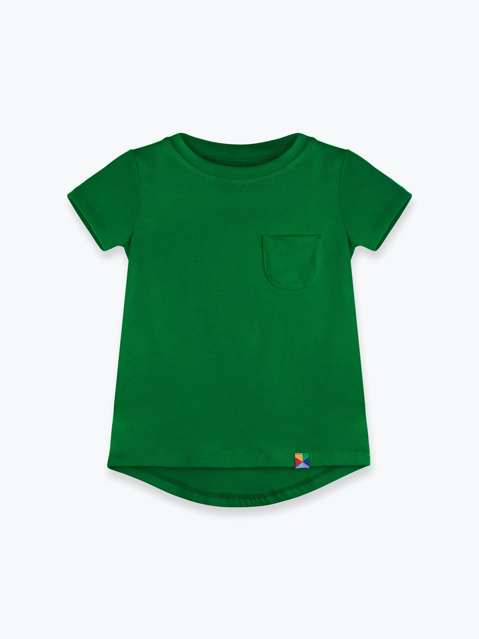 Zielony T-shirt z kieszonką Junior