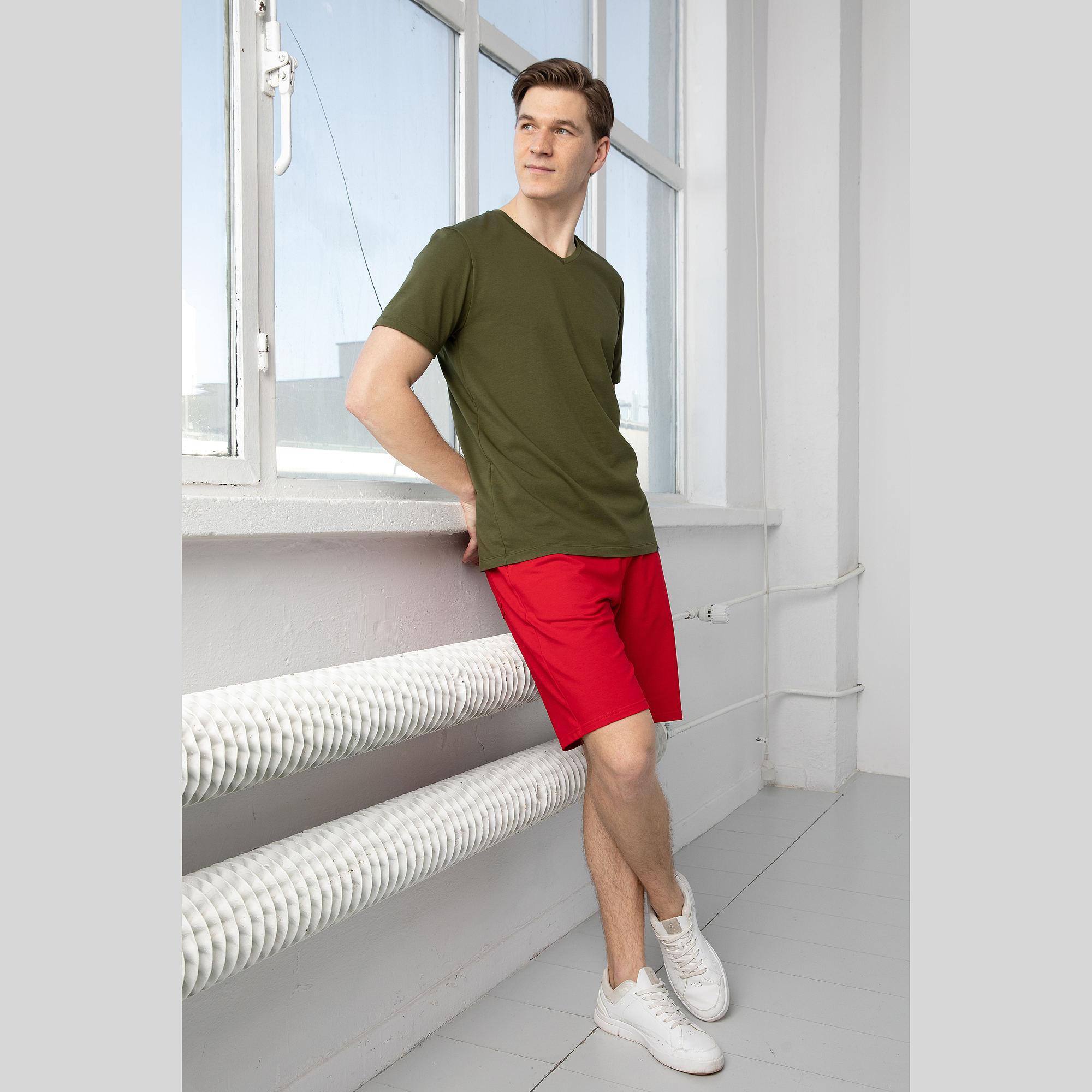 Khaki t-shirt w serek męski