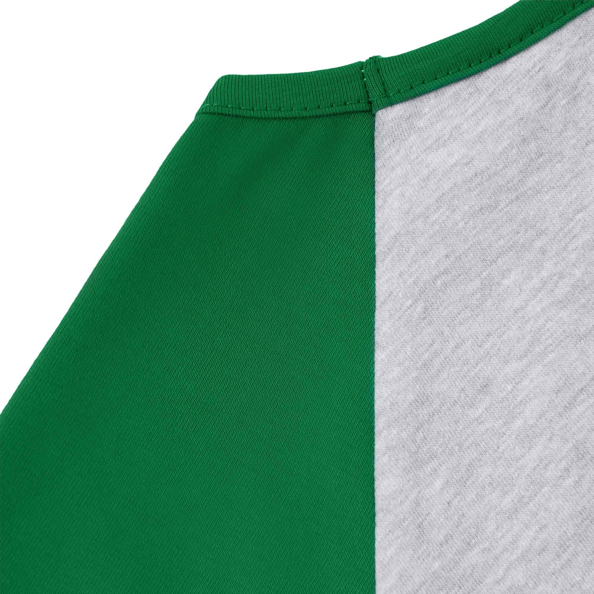 Szaro-zielona koszulka baseball z krótkim rękawem