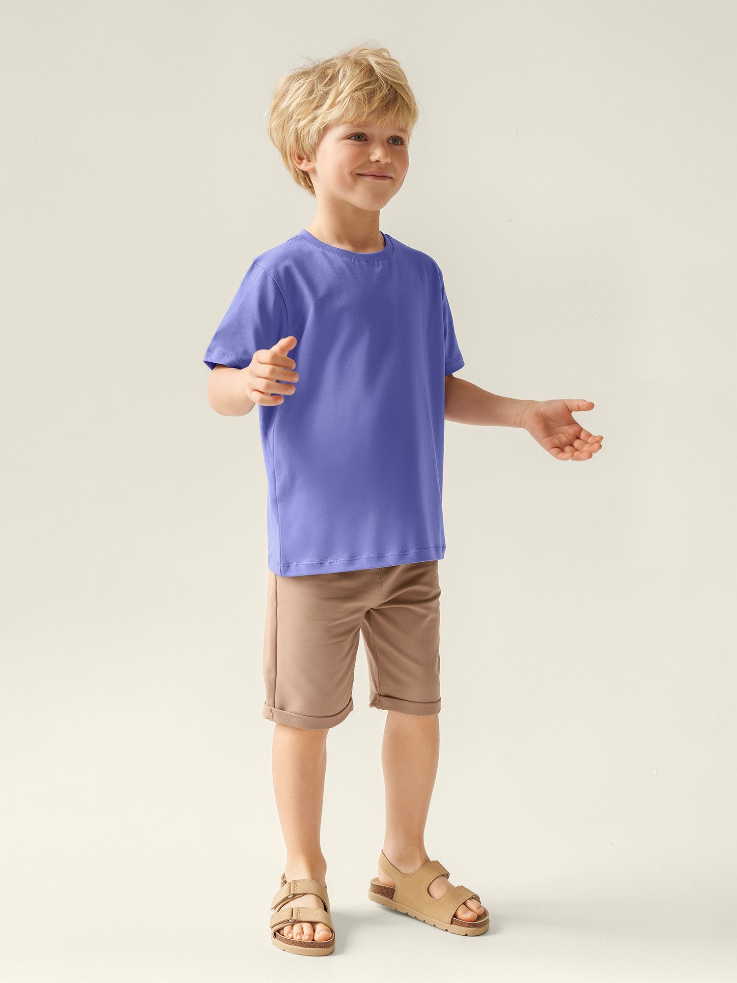 Very peri Ribbed Hem T-shirt