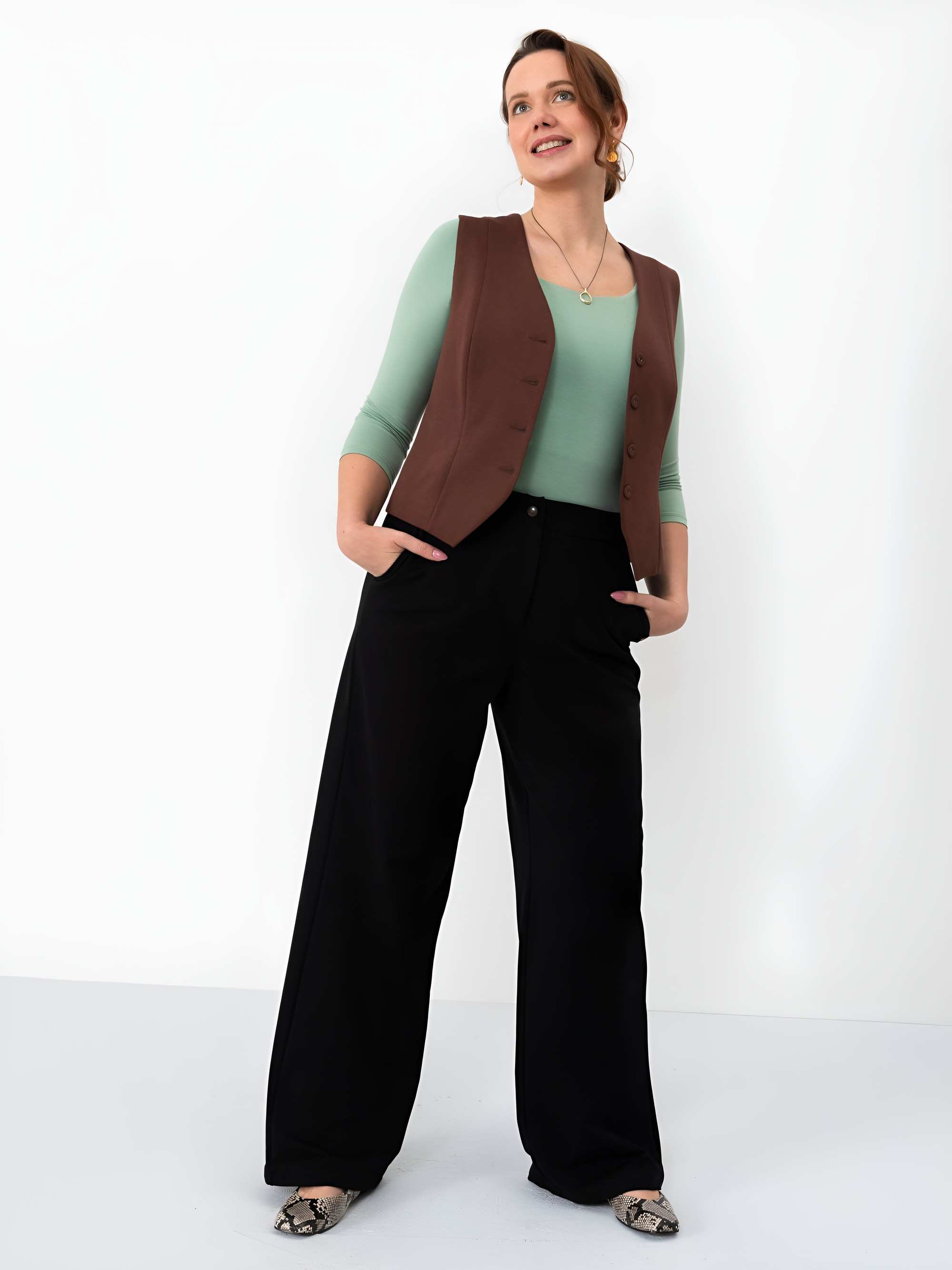 Brown vest Women